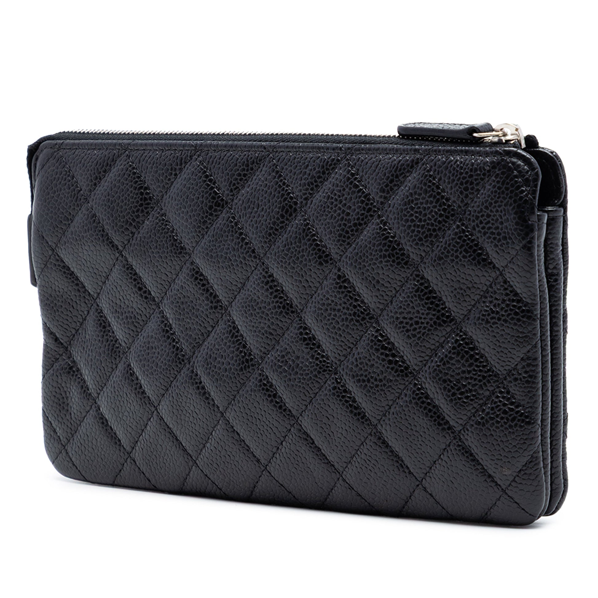 Chanel Small CC Quilted Caviar Zip Pouch