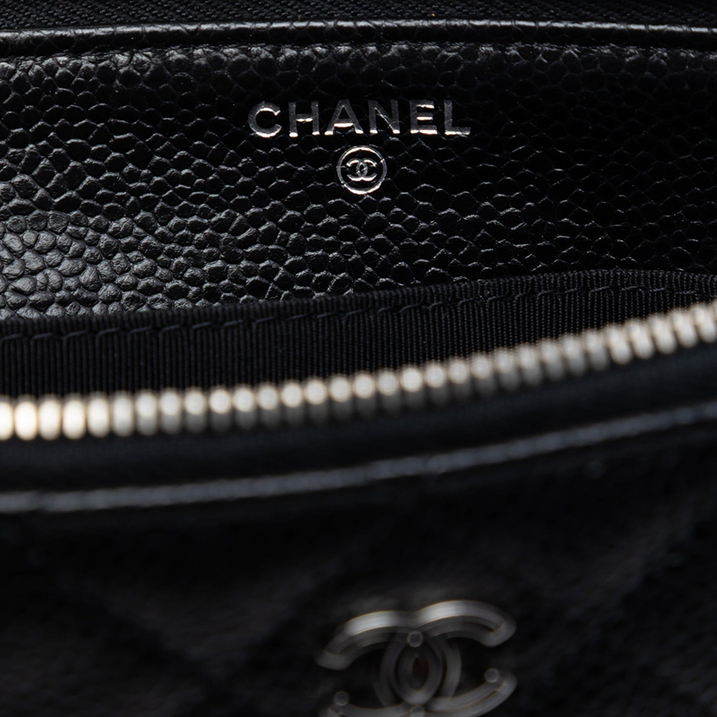 Chanel Small CC Quilted Caviar Zip Pouch