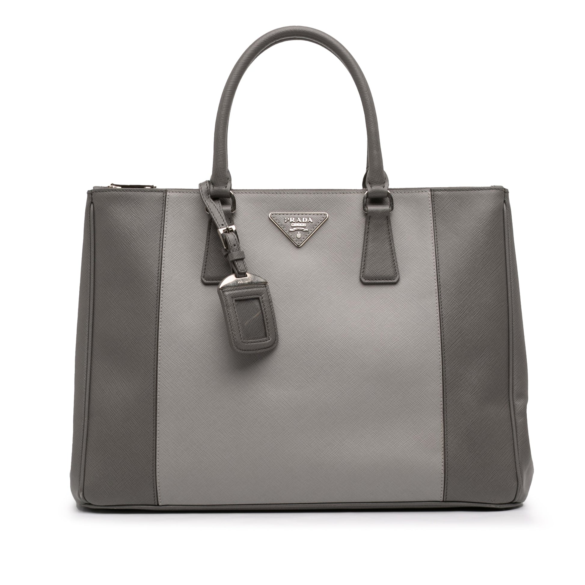 Prada Large Bicolor Saffiano Lux Galleria Double Zip Satchel