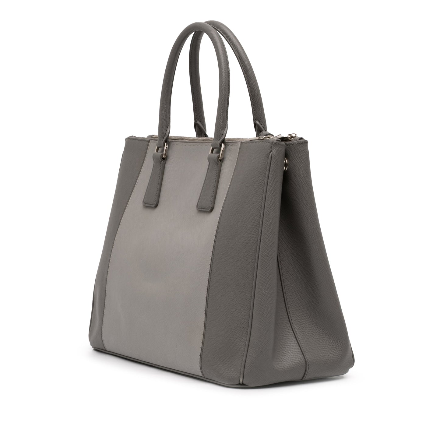 Prada Large Bicolor Saffiano Lux Galleria Double Zip Satchel