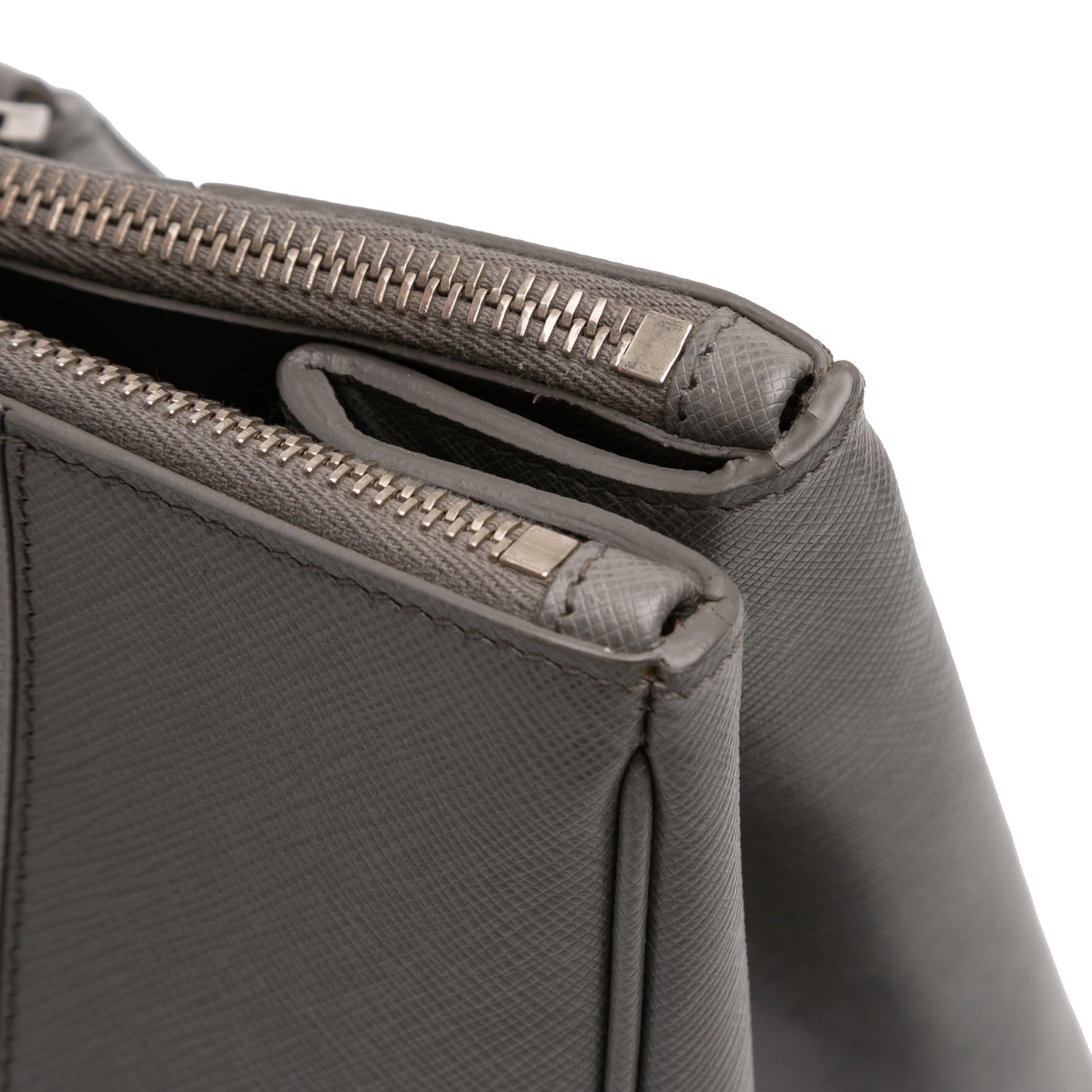 Prada Large Bicolor Saffiano Lux Galleria Double Zip Satchel