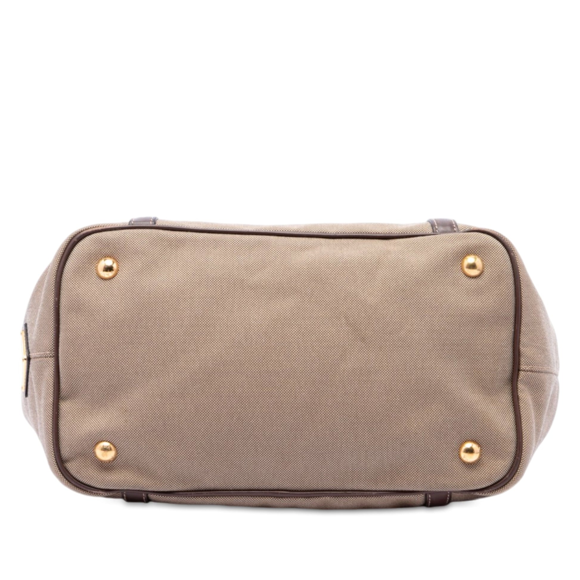 Prada Canvas Canapa Logo Bow Satchel
