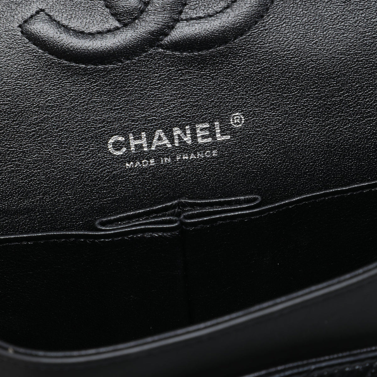 Chanel Medium Classic Chevron Patent So Black Double Flap