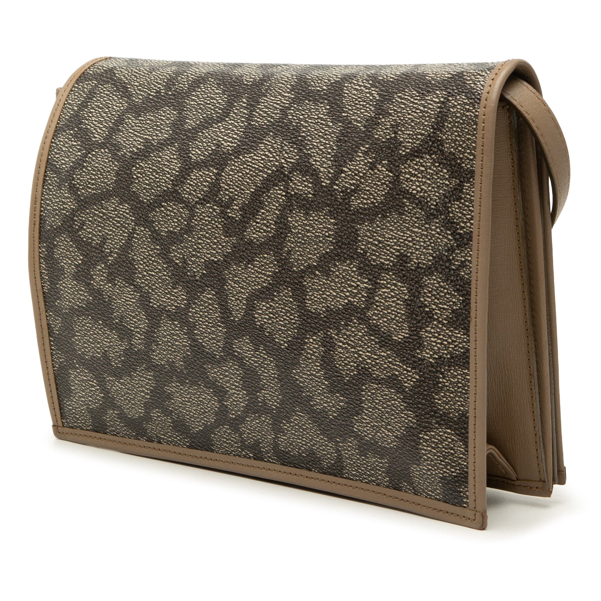 Saint Laurent Coated Canvas Giraffe Print Shoulder Bag