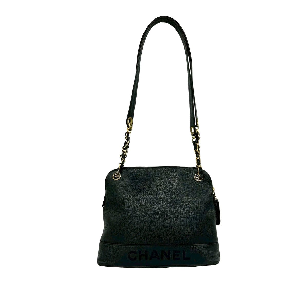 Chanel Caviar Logo Chain Shoulder Bag