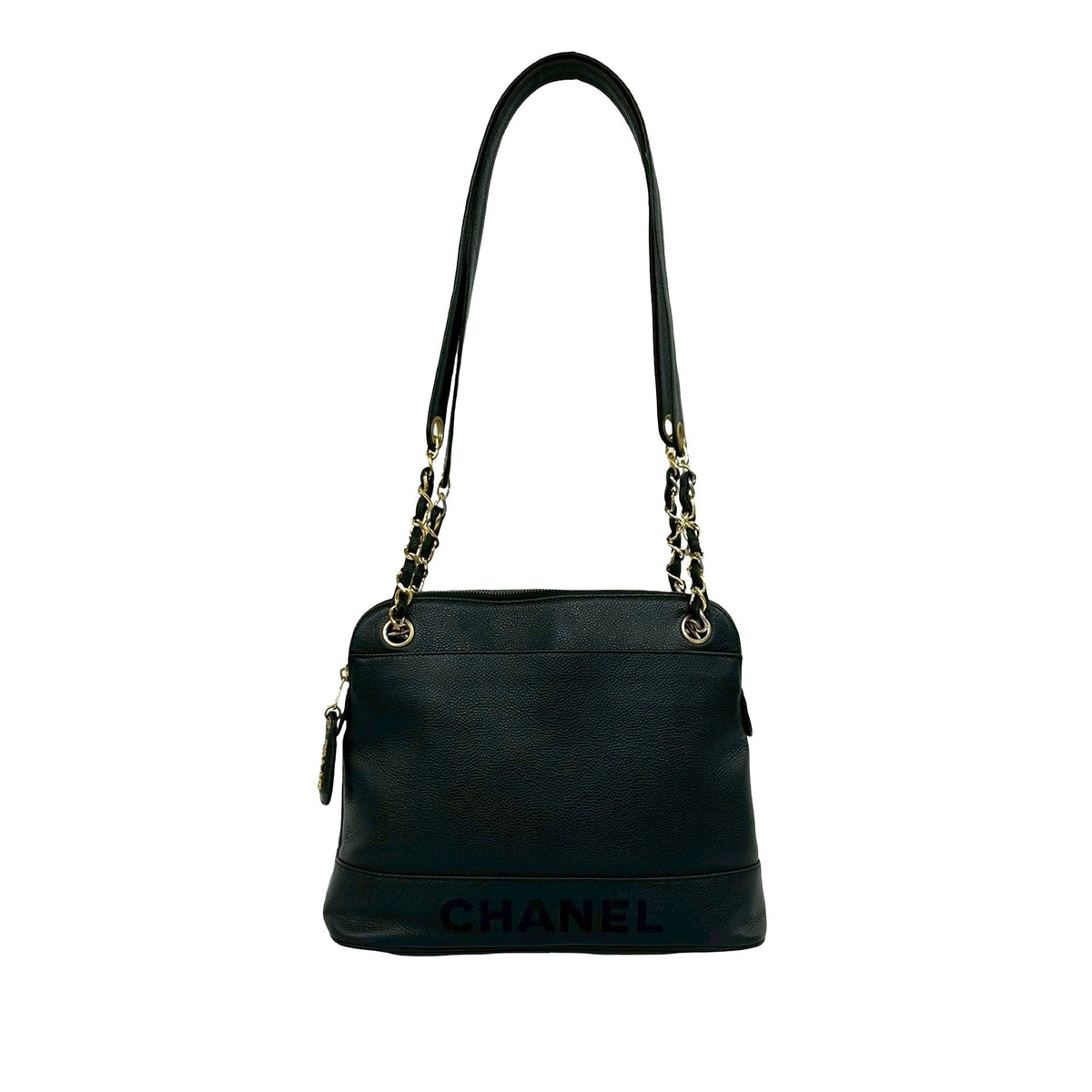 Chanel Caviar Logo Chain Shoulder Bag