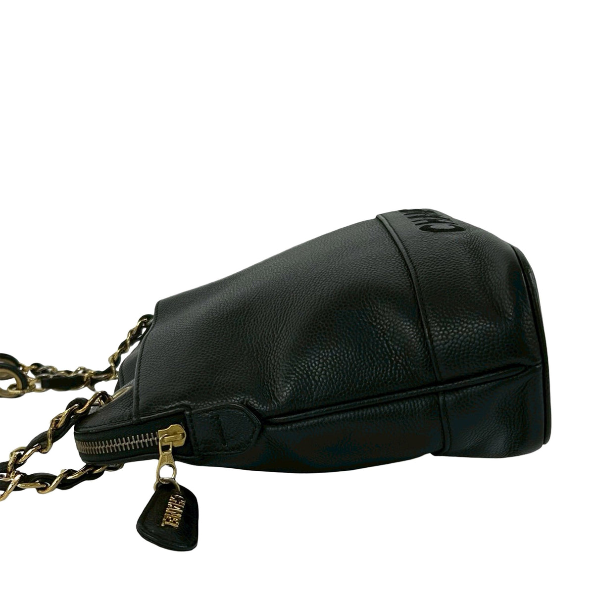 Chanel Caviar Logo Chain Shoulder Bag
