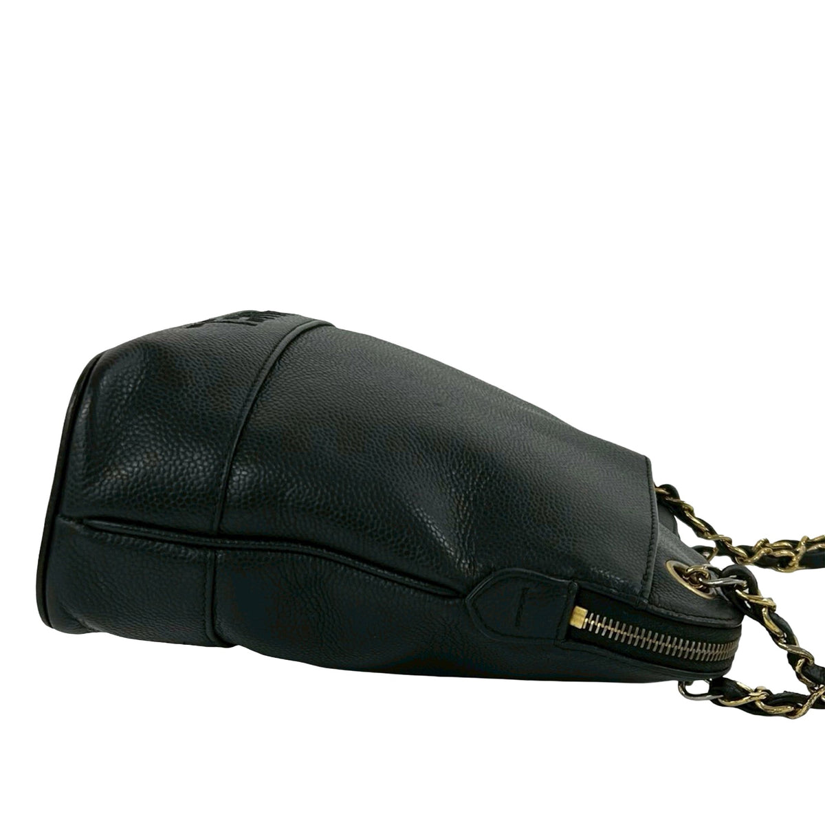Chanel Caviar Logo Chain Shoulder Bag