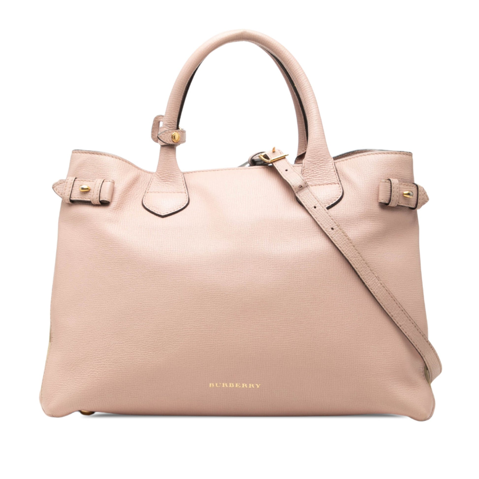 Burberry Medium Leather and House Check Banner Satchel