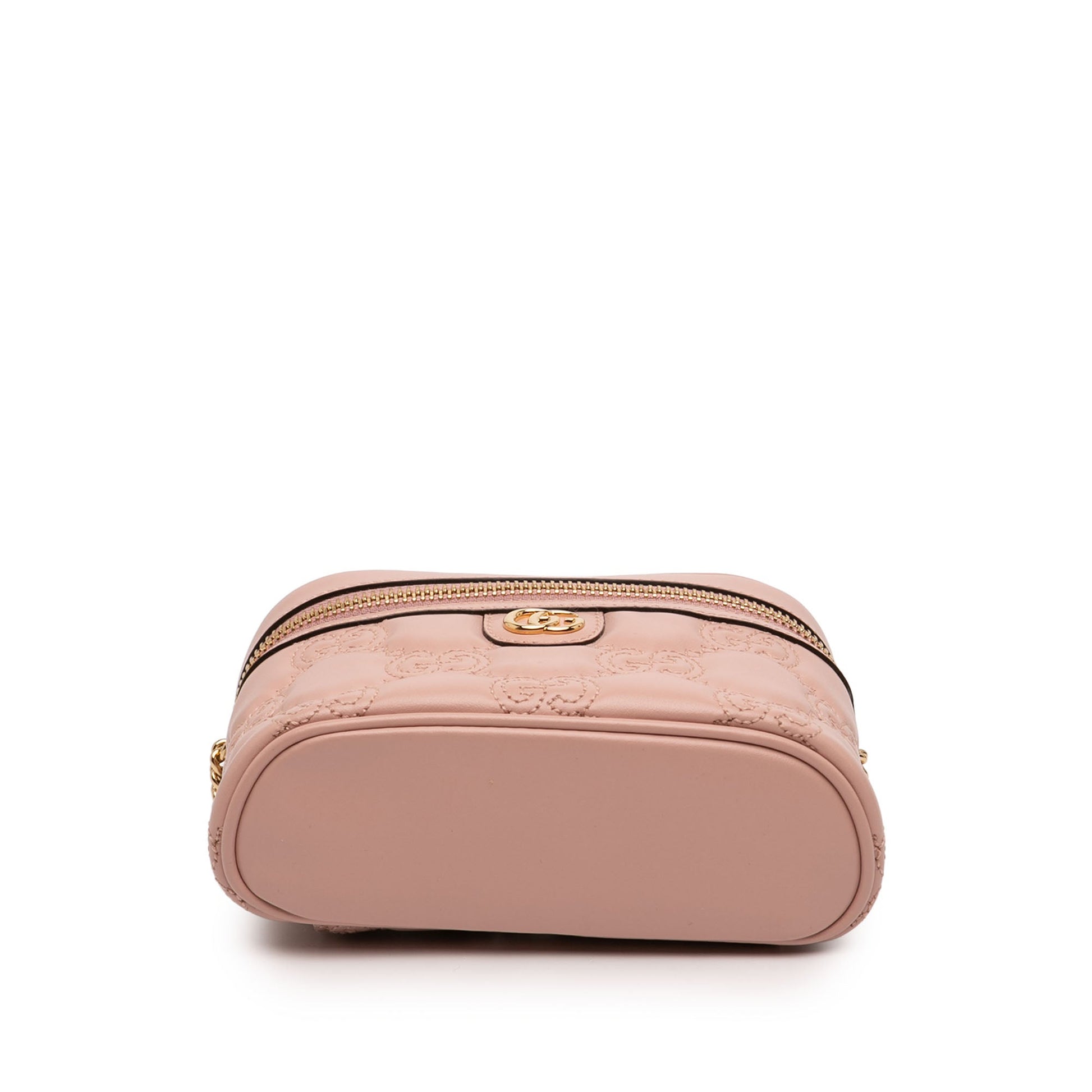 Gucci Mini GG Marmont Matelasse Calfskin Top Handle Vanity Chain Bag