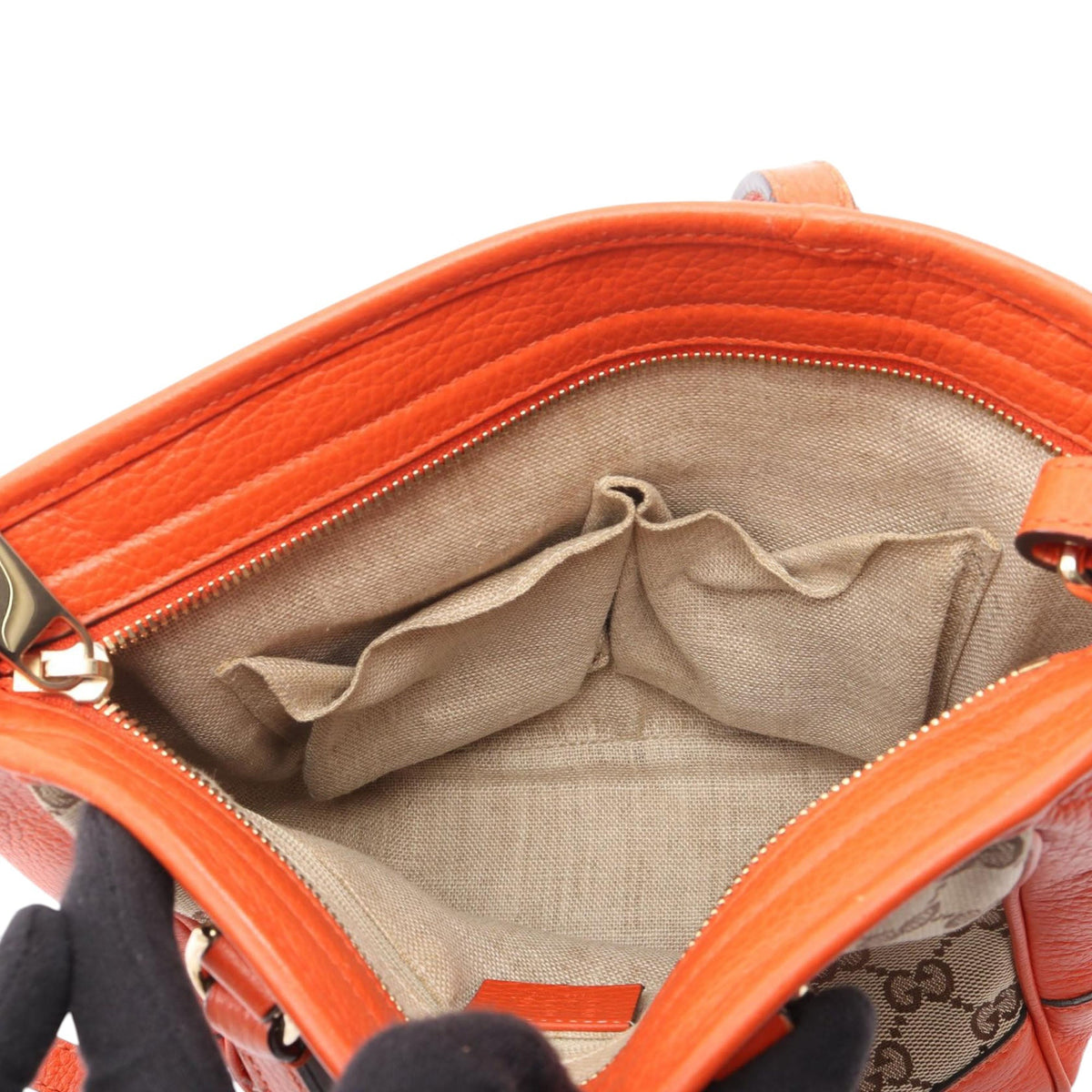 Gucci Small GG Canvas Bree Satchel — Beige