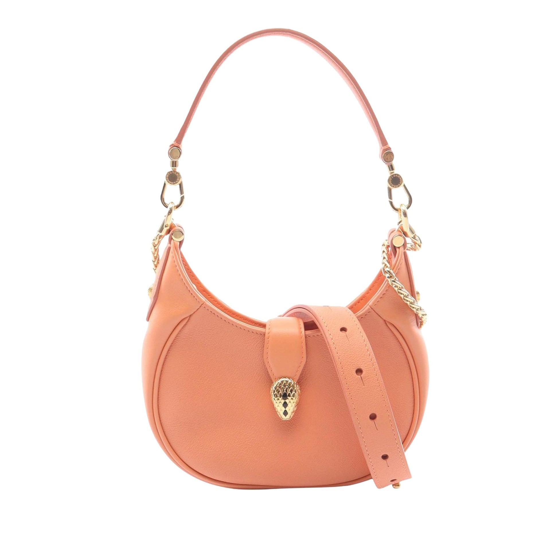 Bvlgari Small Leather Serpenti Ellipse Satchel