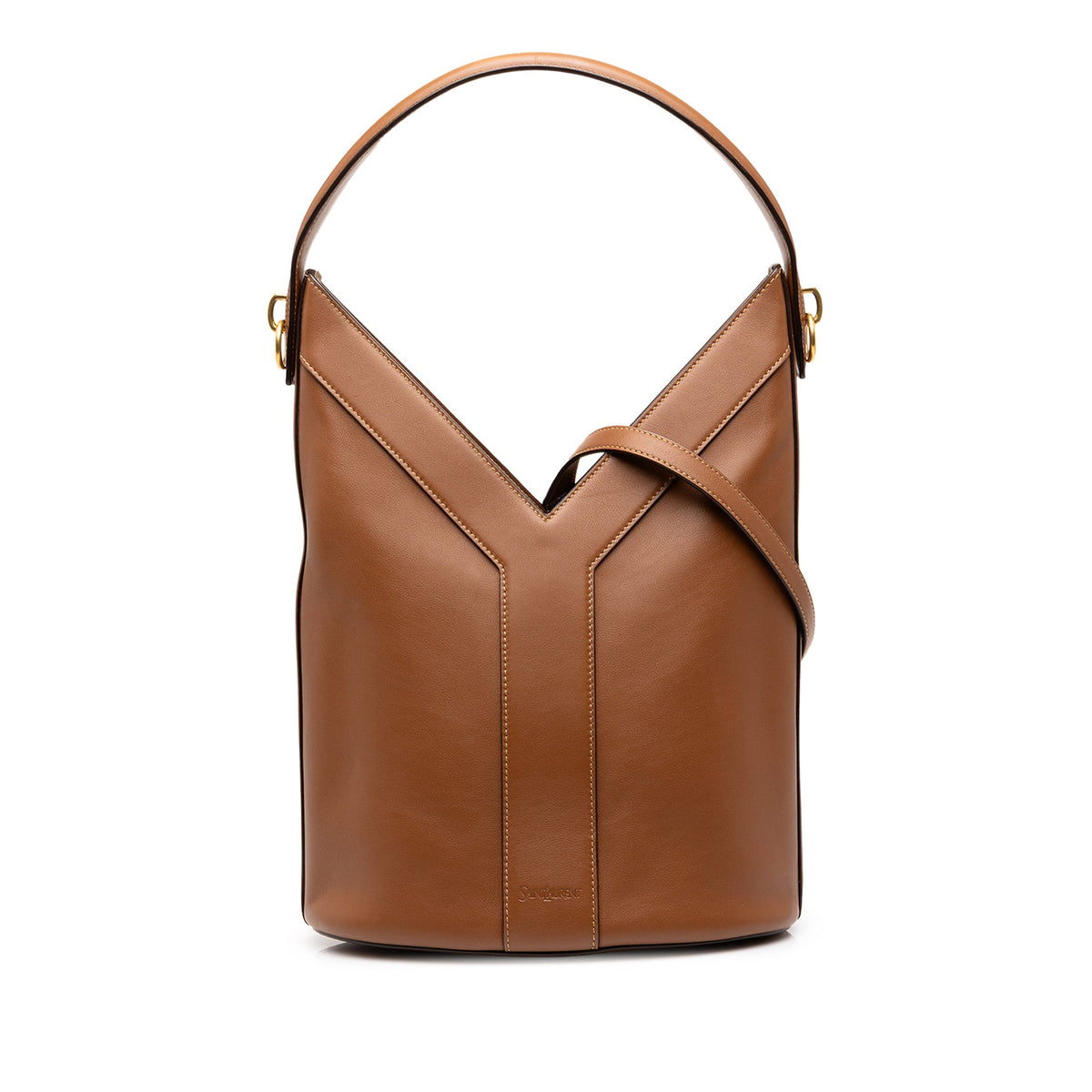 Saint Laurent Smooth Calfskin Y Top Handle Bucket Bag