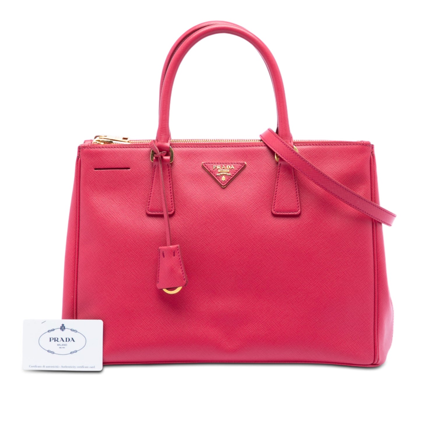 Prada Medium Saffiano Lux Galleria Double Zip Tote