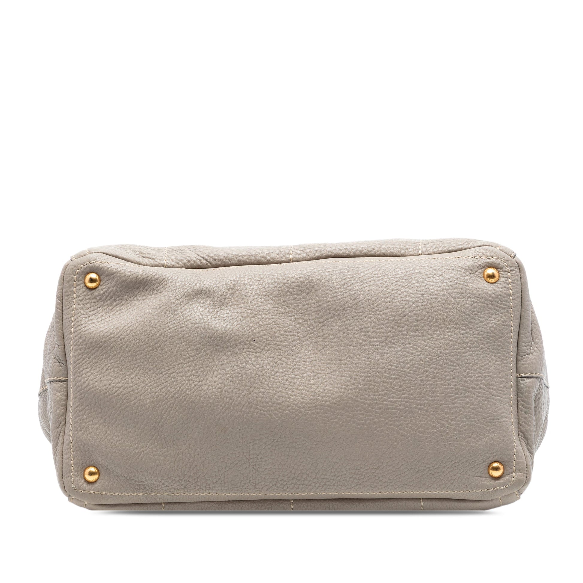 Prada Vitello Daino Canapa Logo Frame Satchel
