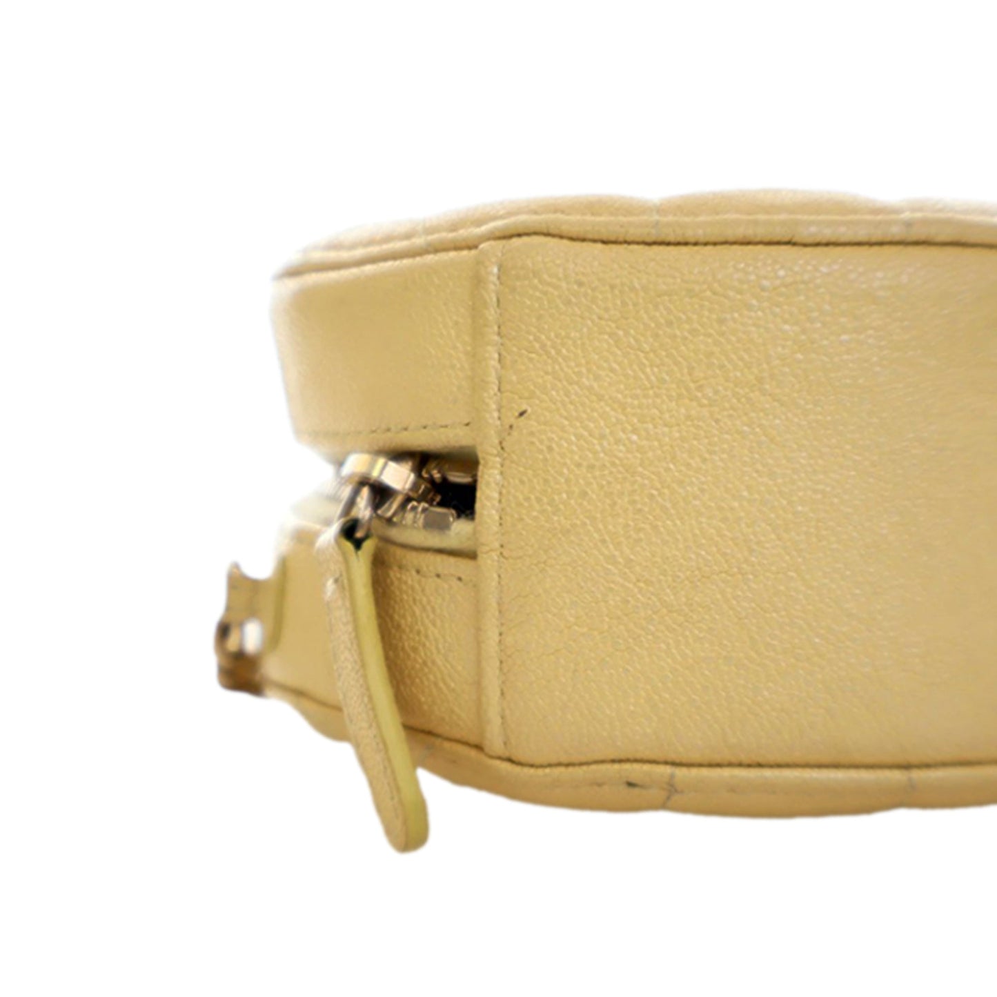 Chanel CC Quilted Caviar Round Clutch With Chain