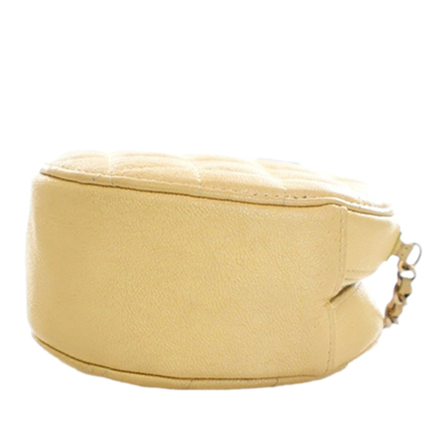 Chanel CC Quilted Caviar Round Clutch With Chain