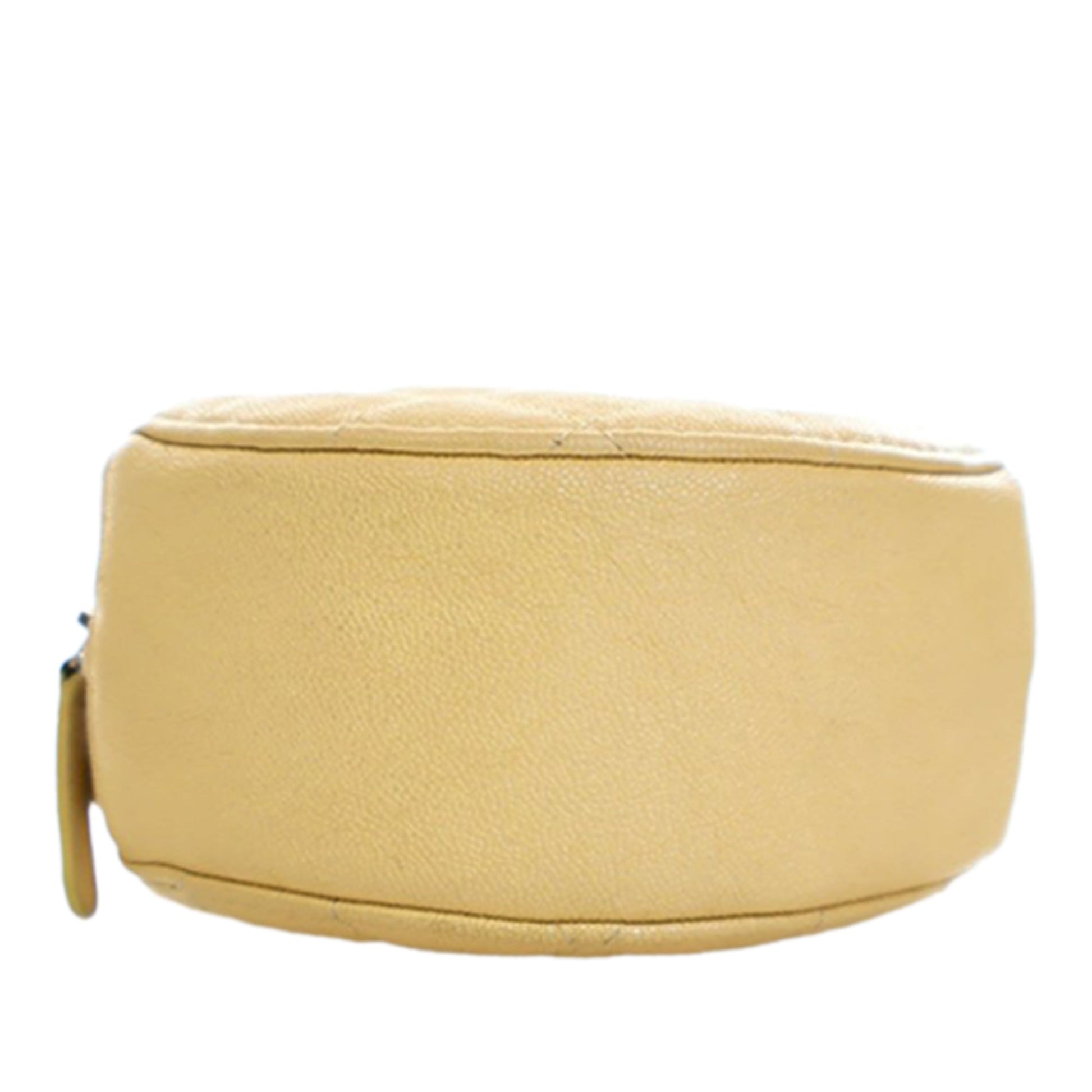 Chanel CC Quilted Caviar Round Clutch With Chain