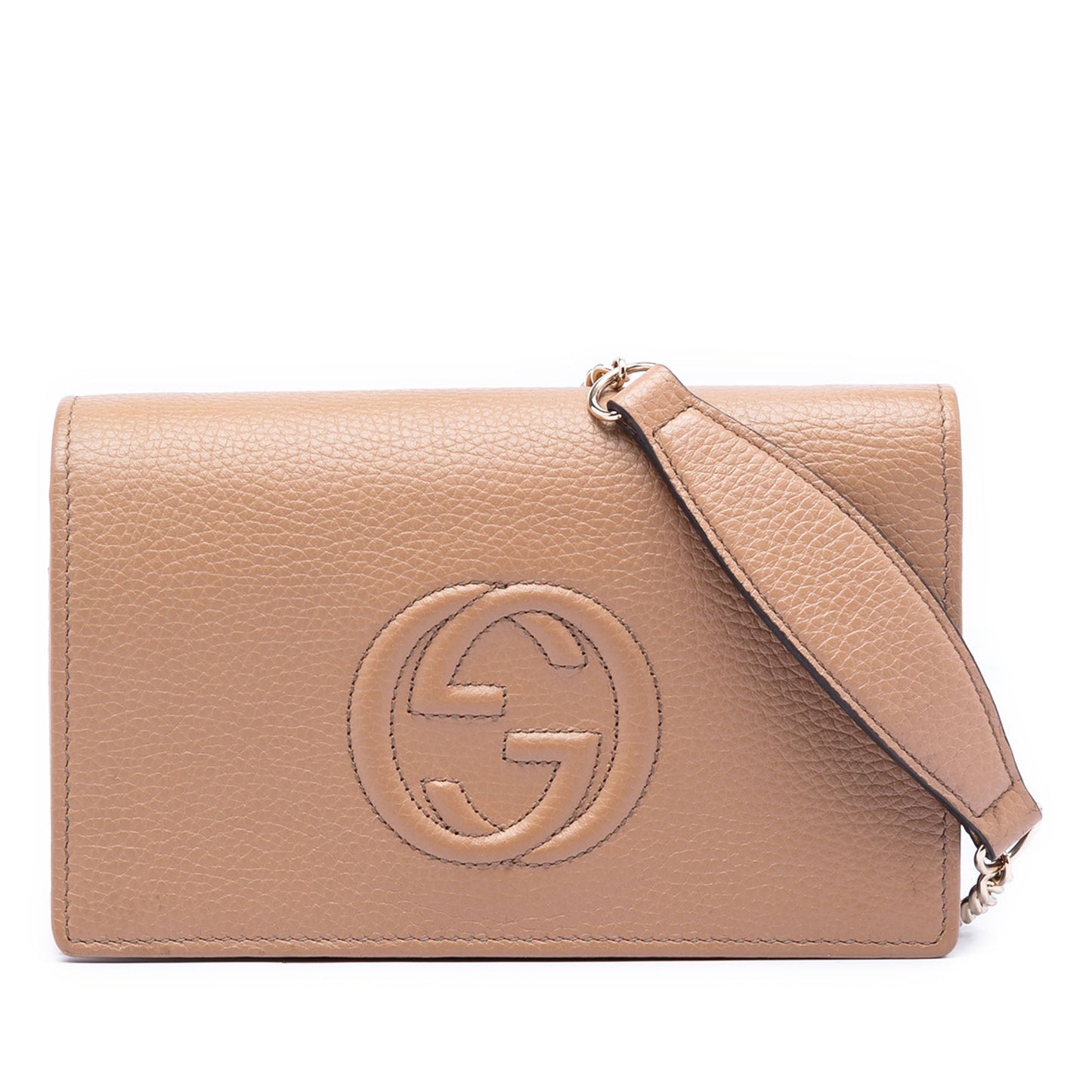 Gucci Pebbled Calfskin Soho Wallet On Chain