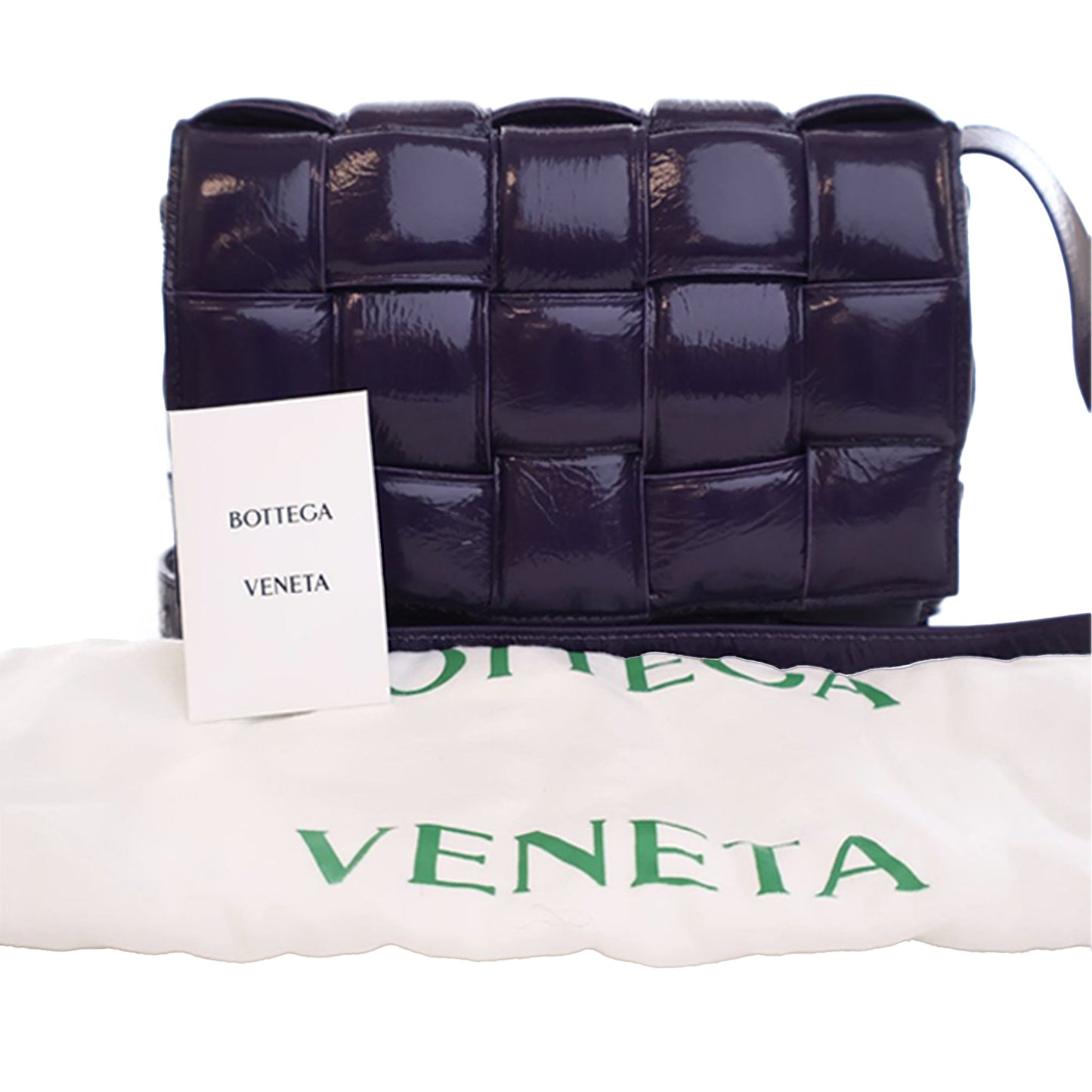 Bottega Veneta Patent Intrecciato Padded Cassette Crossbody
