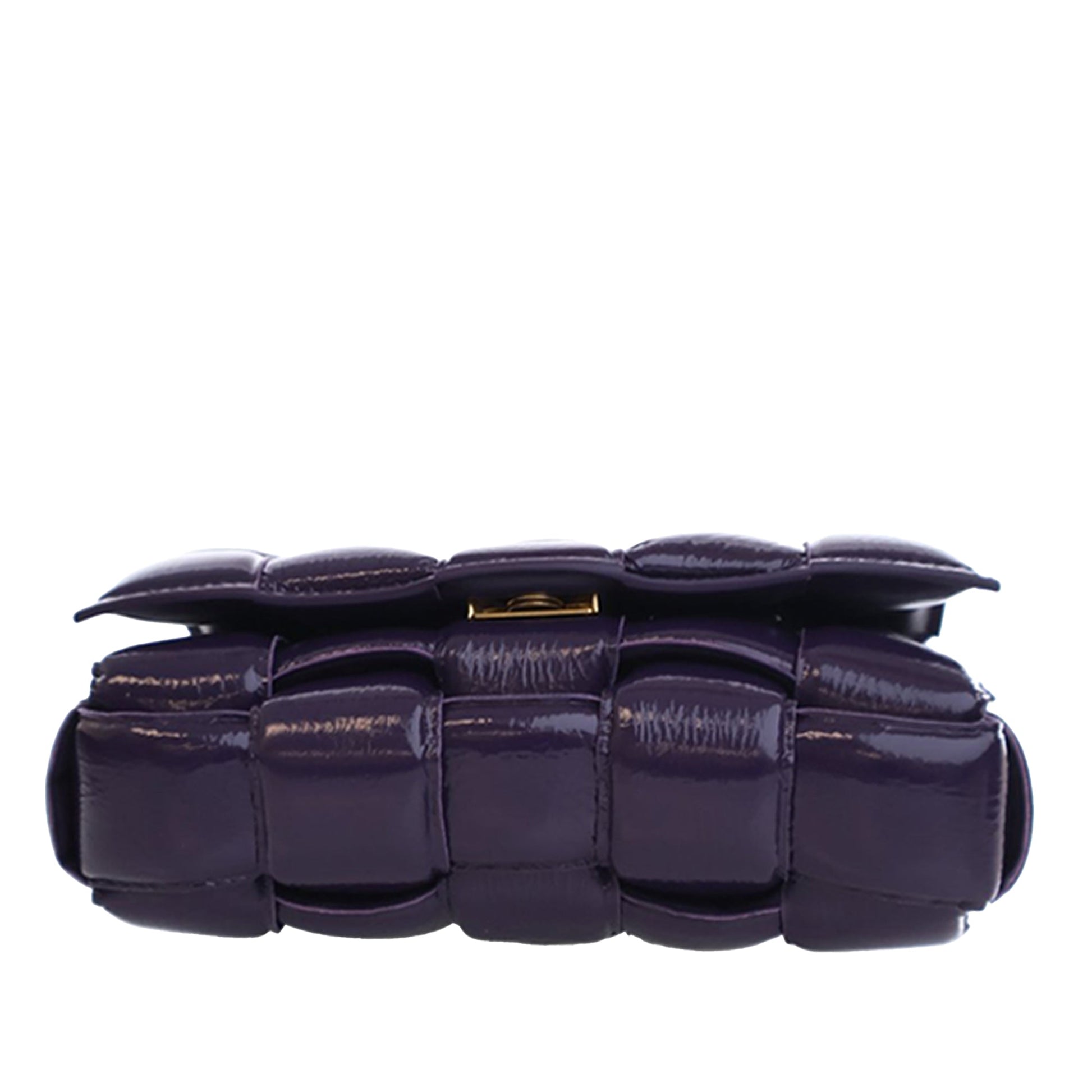 Bottega Veneta Patent Intrecciato Padded Cassette Crossbody