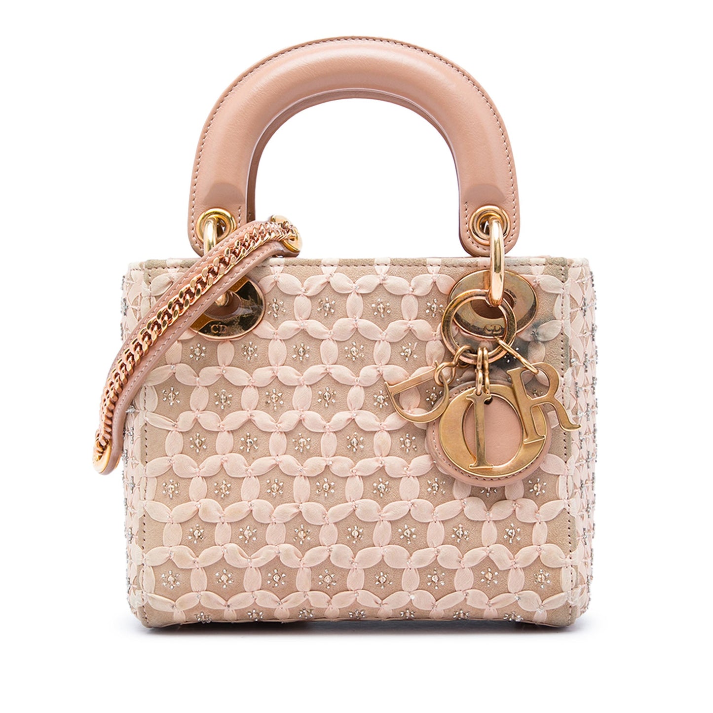 Dior Mini Suede Beaded Ribbon Lady Dior