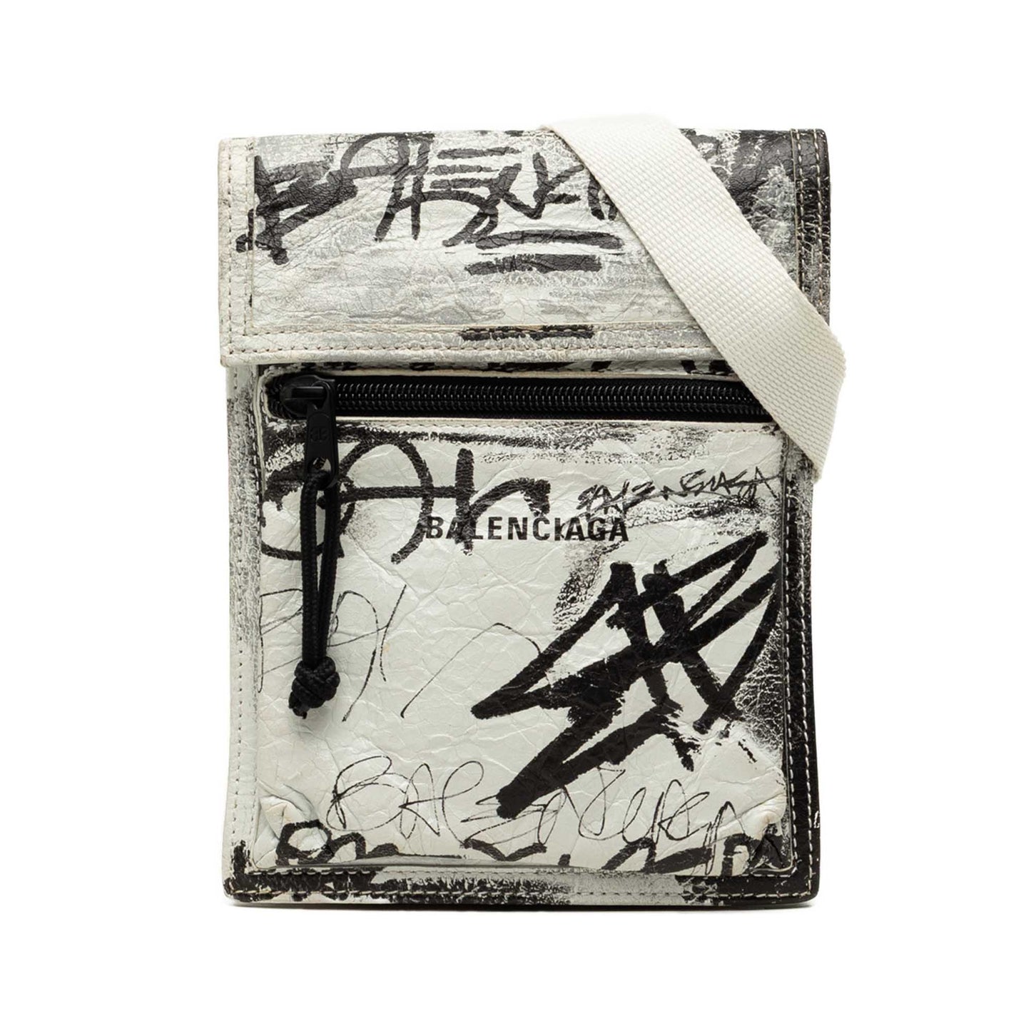 Balenciaga Small Lambskin Graffiti Explorer Crossbody