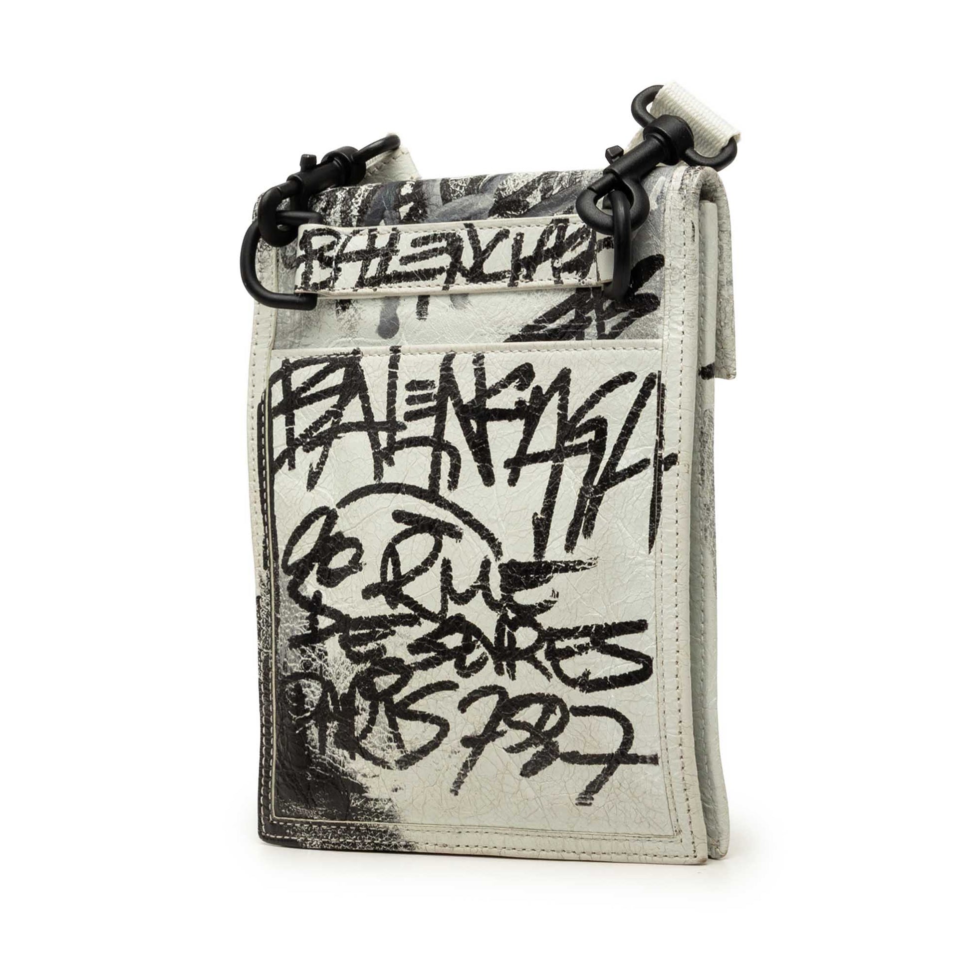 Balenciaga Small Lambskin Graffiti Explorer Crossbody