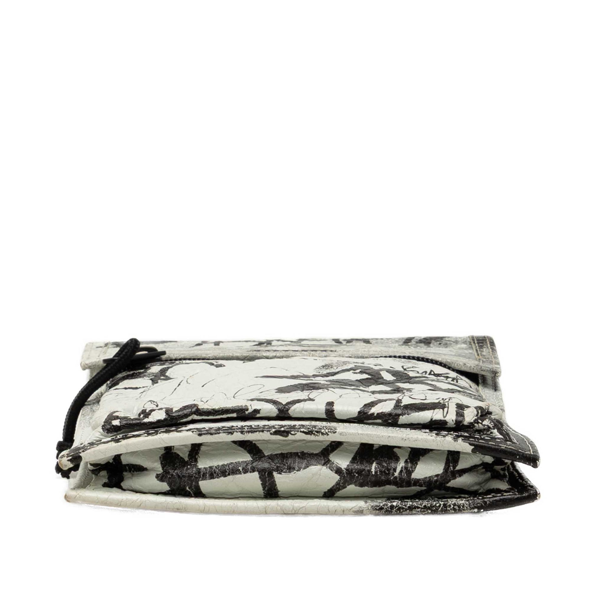 Balenciaga Small Lambskin Graffiti Explorer Crossbody