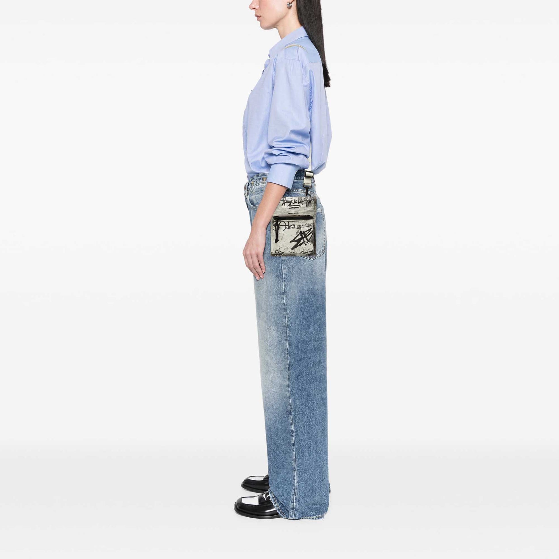 Balenciaga Small Lambskin Graffiti Explorer Crossbody