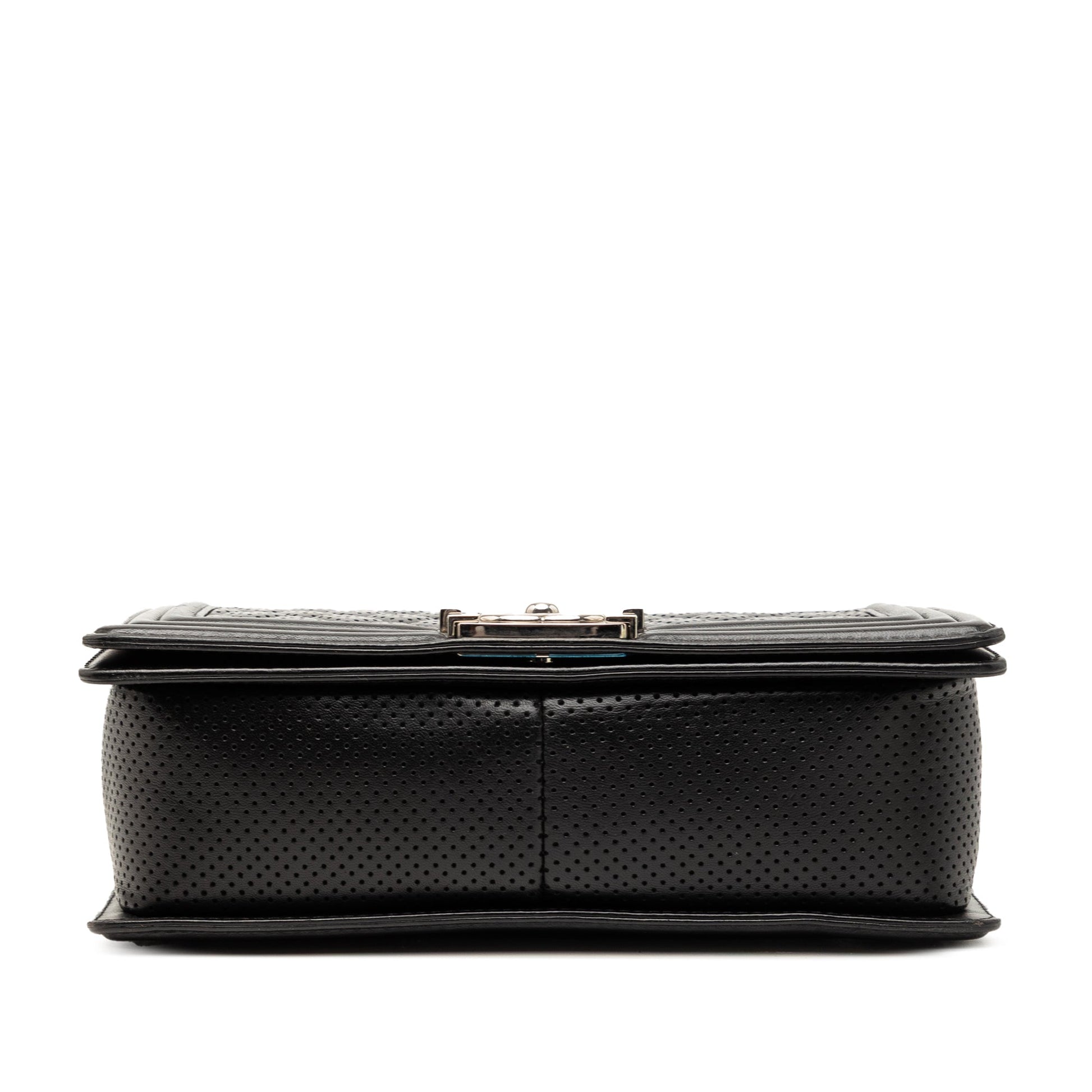 Chanel Old Medium Quilted Perforated Lambskin Boy Flap