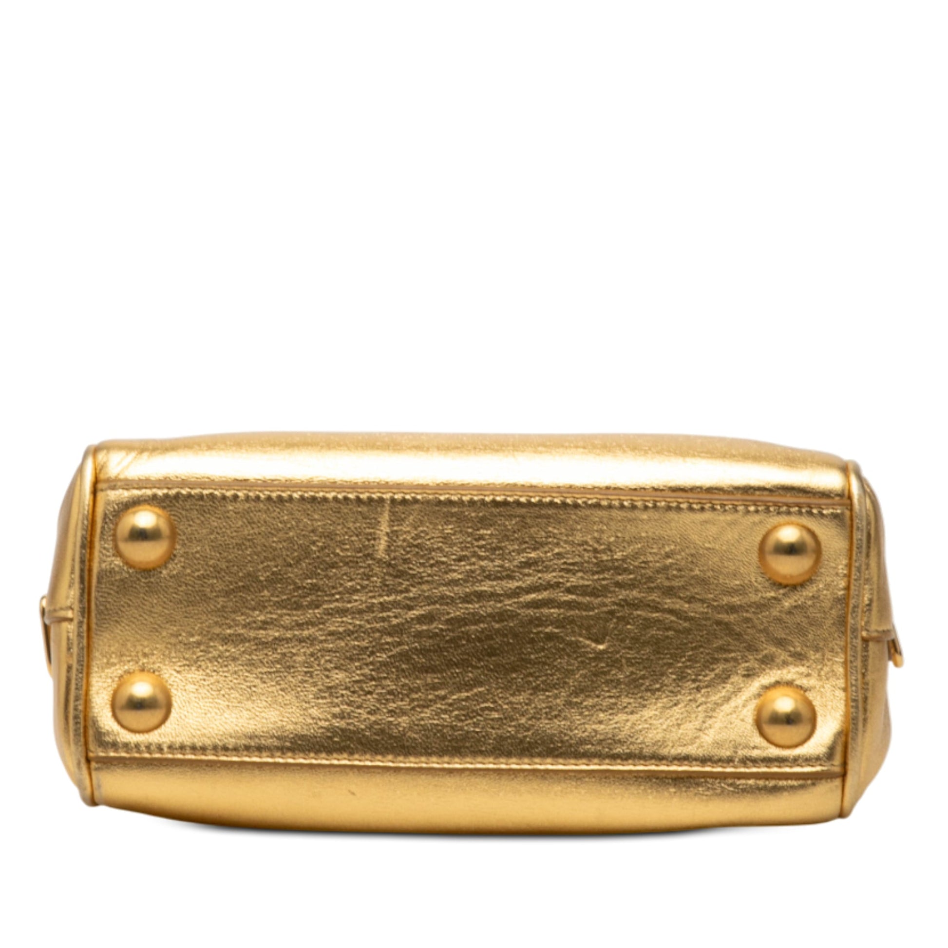 Saint Laurent Toy Metallic Leather Classic Duffle Satchel