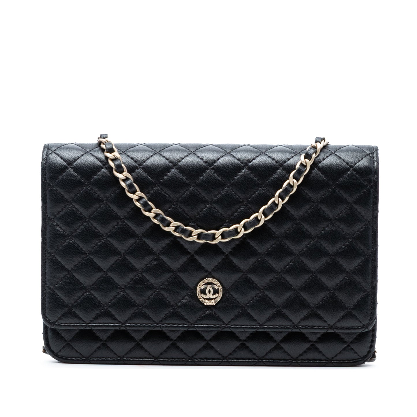 Chanel CC Microquilted Lambskin Wallet On Chain