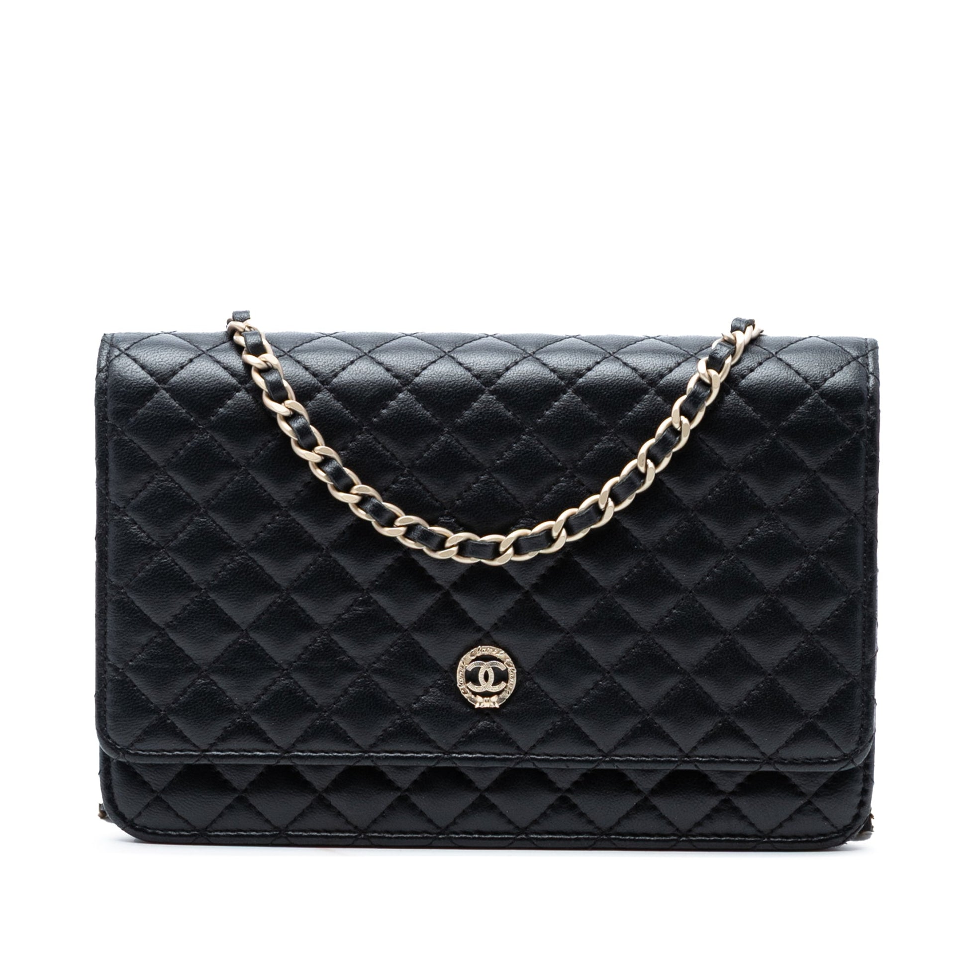 Chanel CC Microquilted Lambskin Wallet On Chain
