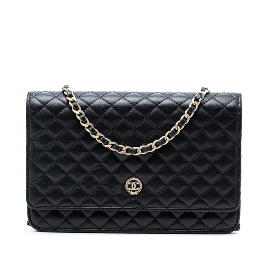 Chanel CC Microquilted Lambskin Wallet On Chain