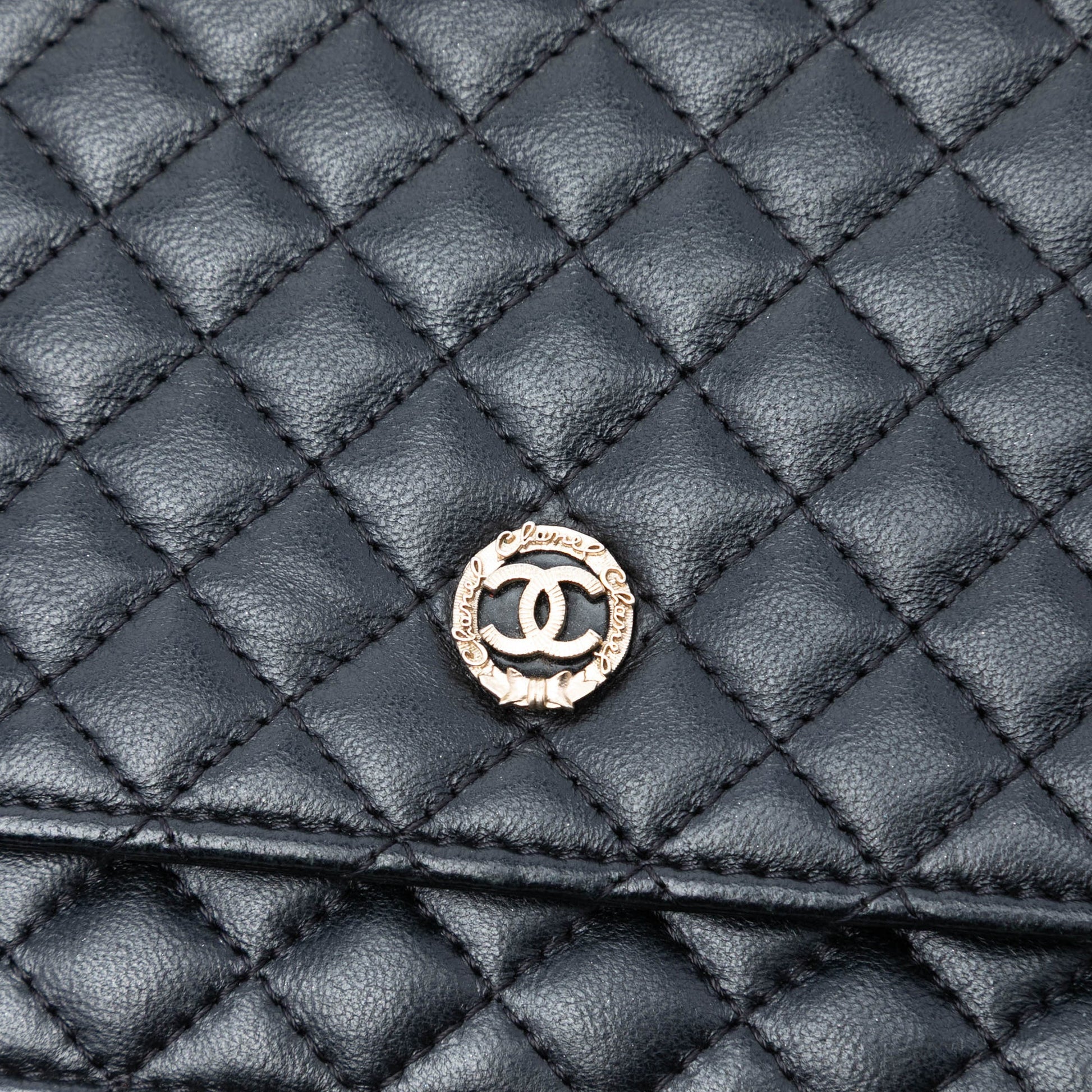 Chanel CC Microquilted Lambskin Wallet On Chain
