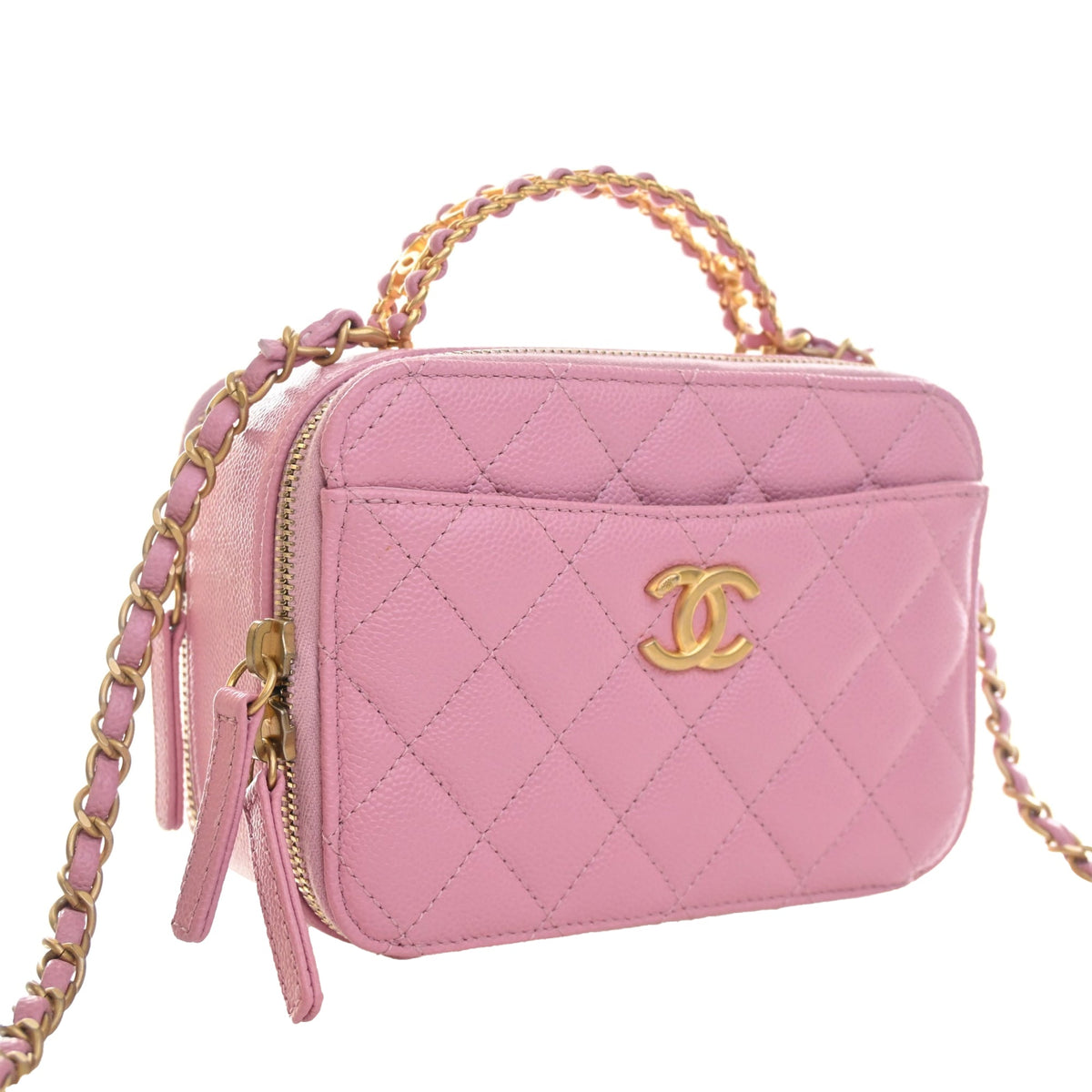 Chanel Small Quilted Caviar Pick Me Up Vanity Case