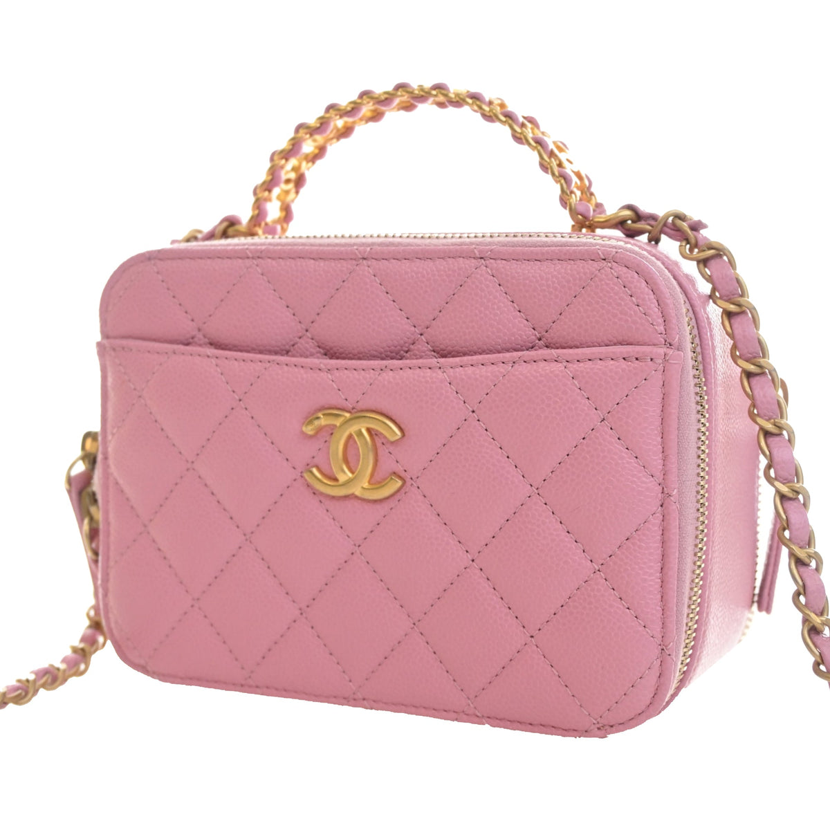 Chanel Small Quilted Caviar Pick Me Up Vanity Case