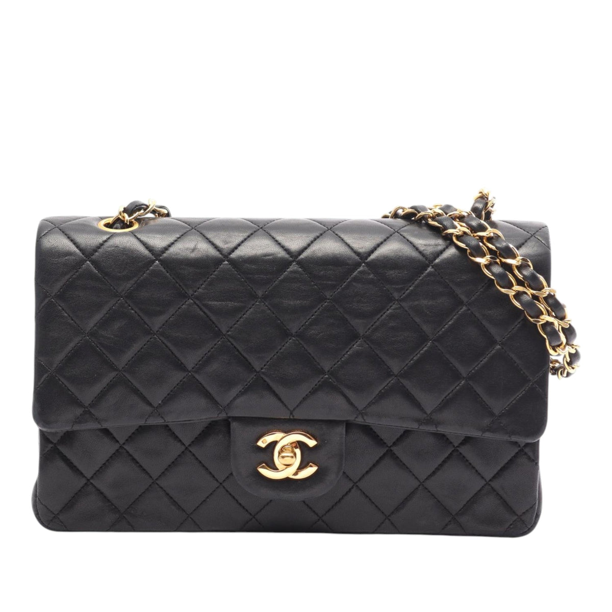 Chanel Medium Classic Lambskin Double Flap — Black