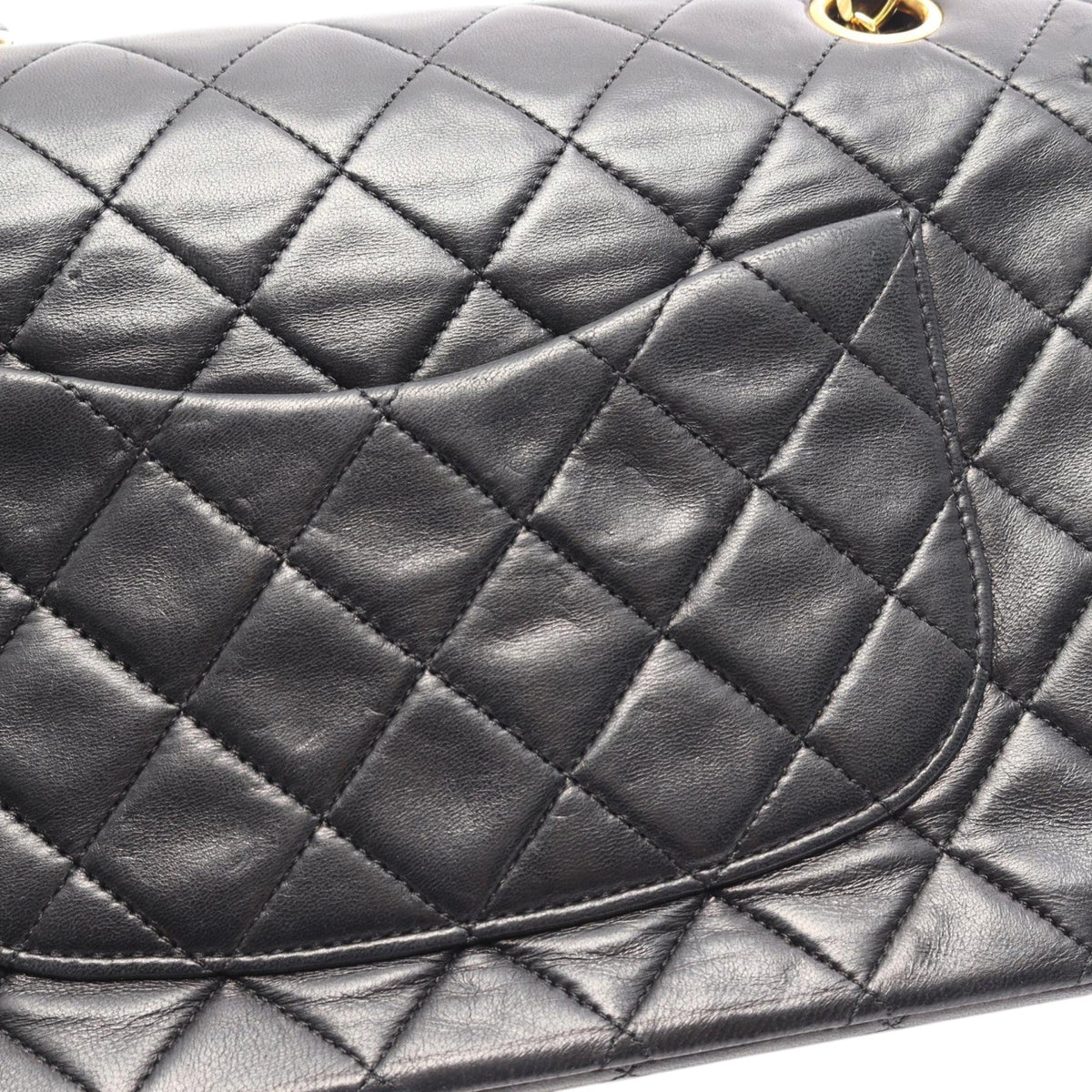 Chanel Medium Classic Lambskin Double Flap — Black