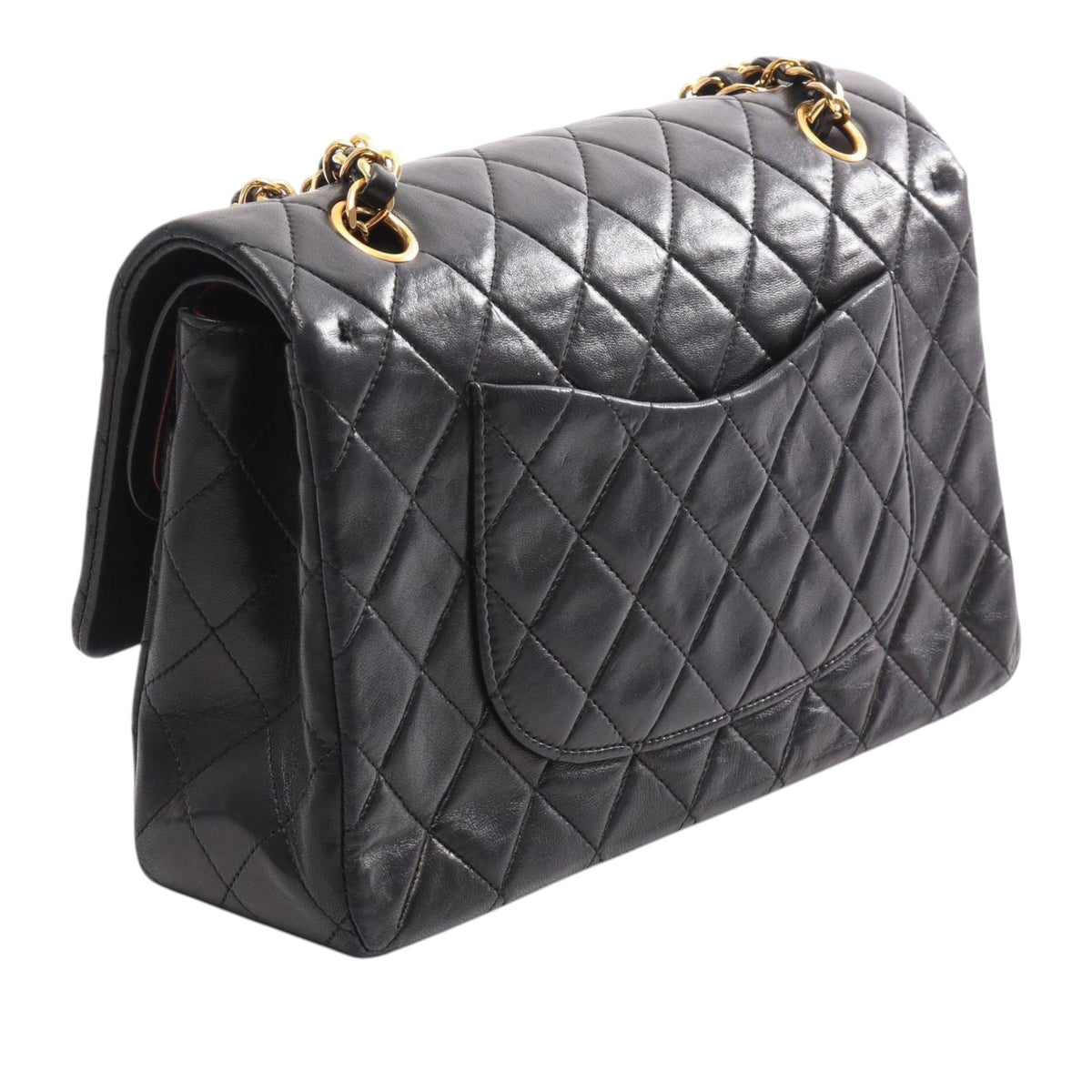 Chanel Medium Classic Lambskin Double Flap — Black
