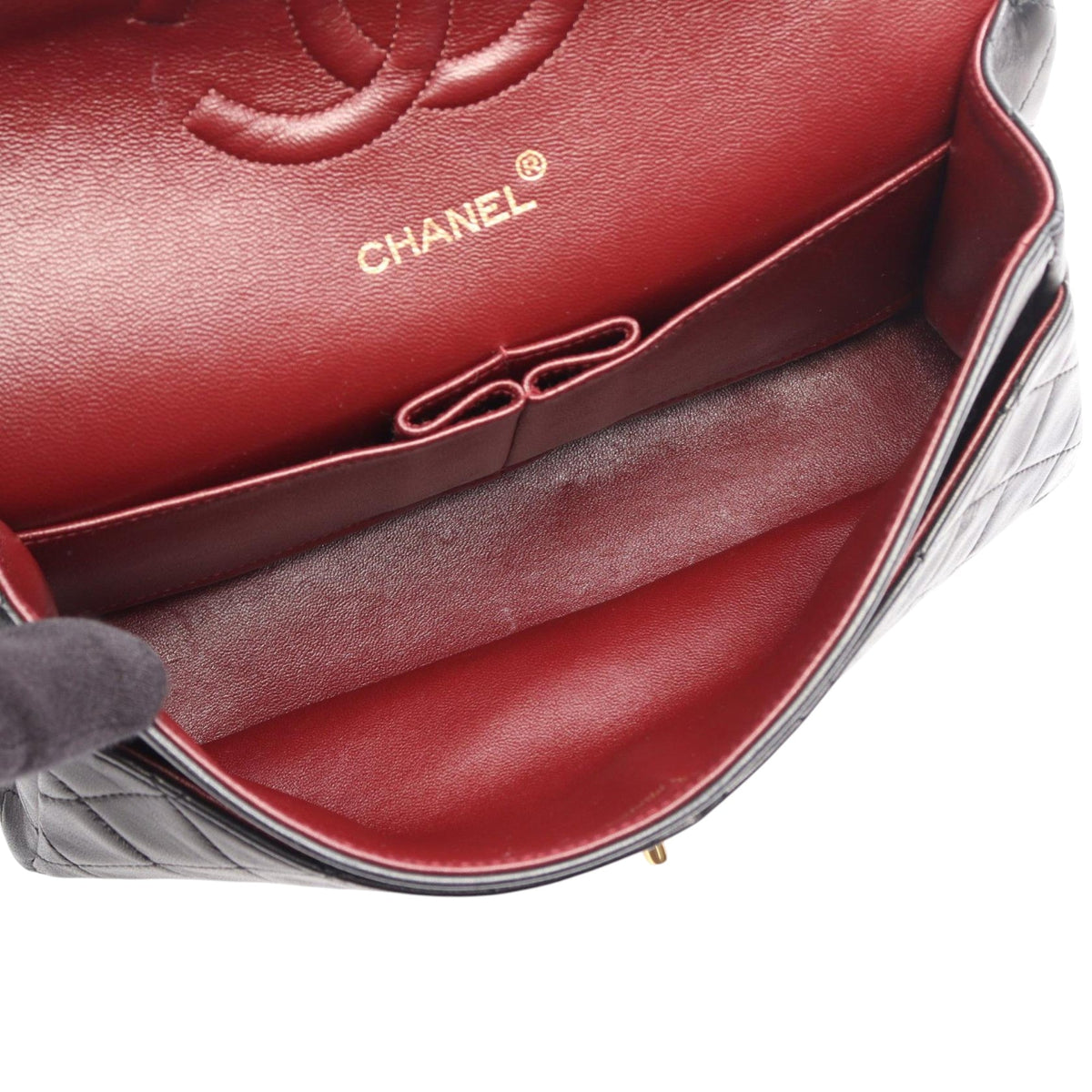 Chanel Medium Classic Lambskin Double Flap — Black