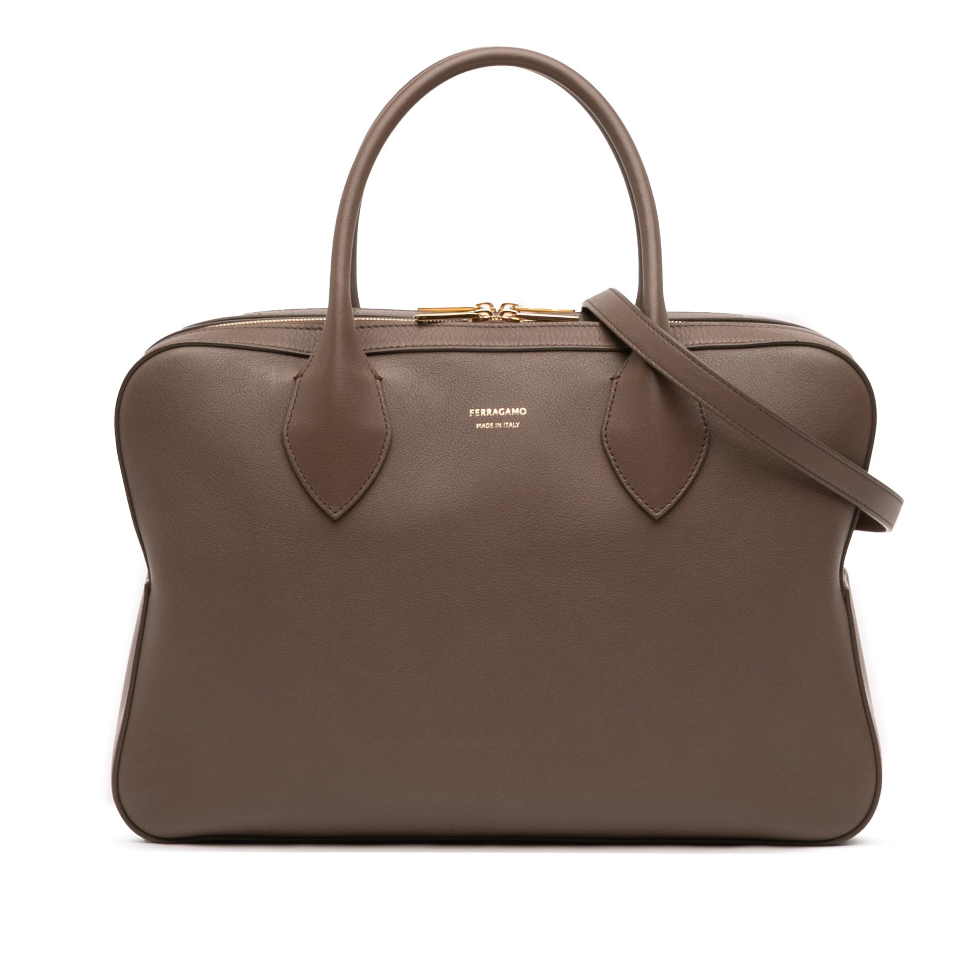 Ferragamo Leather Stella Triple Zip Satchel