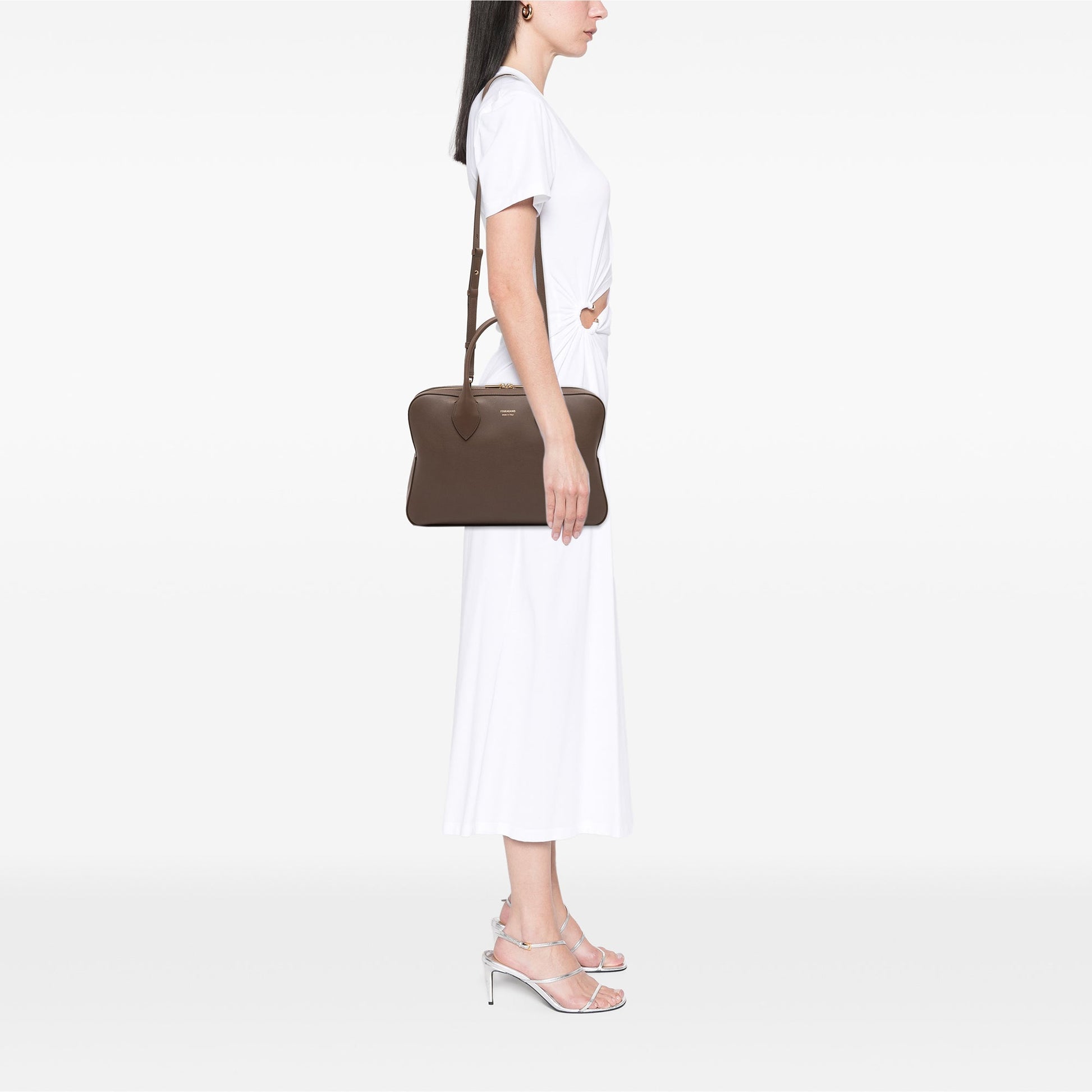 Ferragamo Leather Stella Triple Zip Satchel