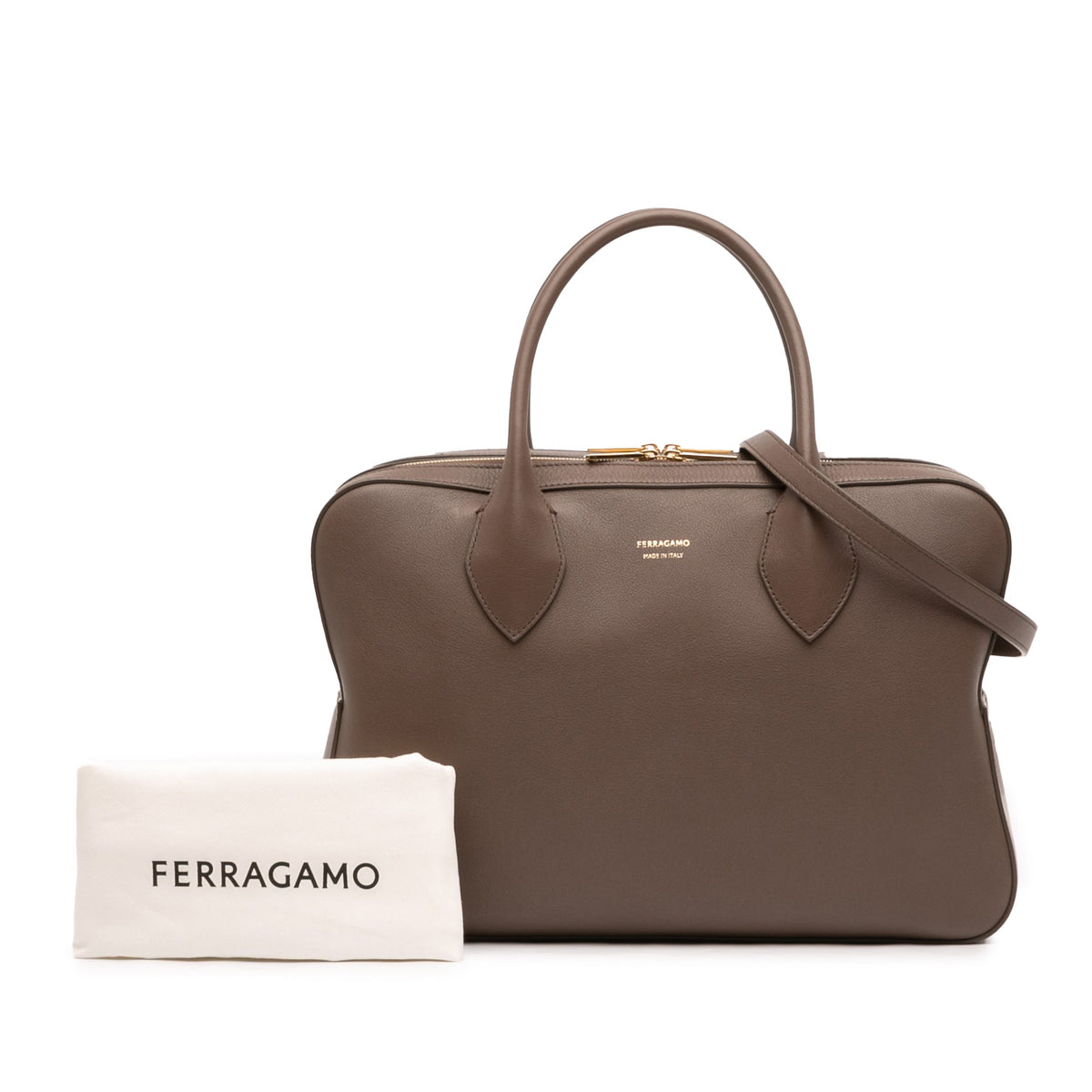 Ferragamo Leather Stella Triple Zip Satchel