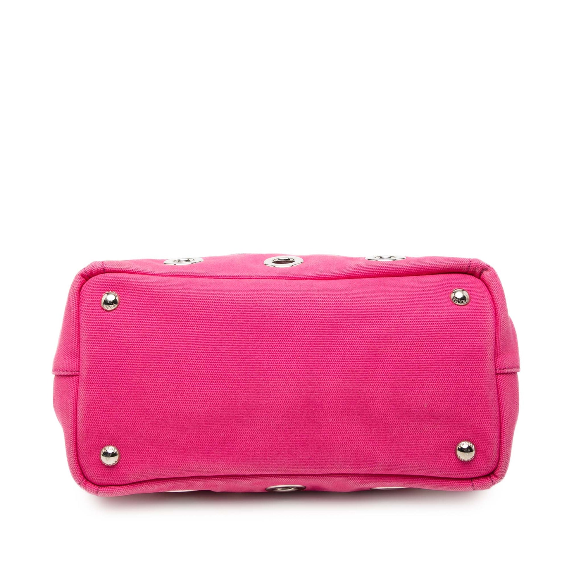 Prada Small Canvas Canapa Grommet Satchel