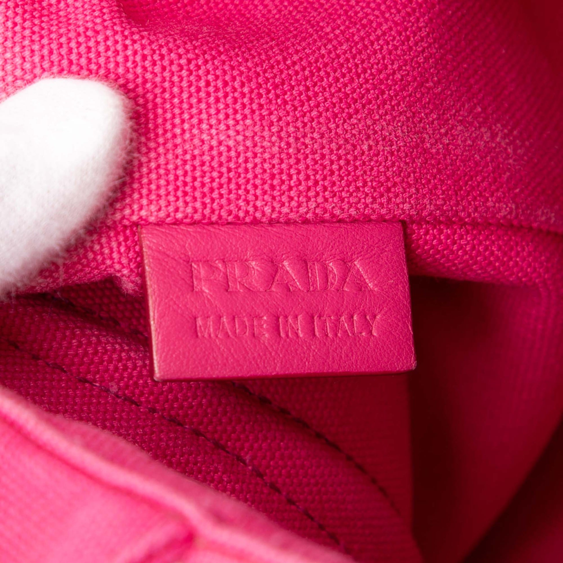 Prada Small Canvas Canapa Grommet Satchel