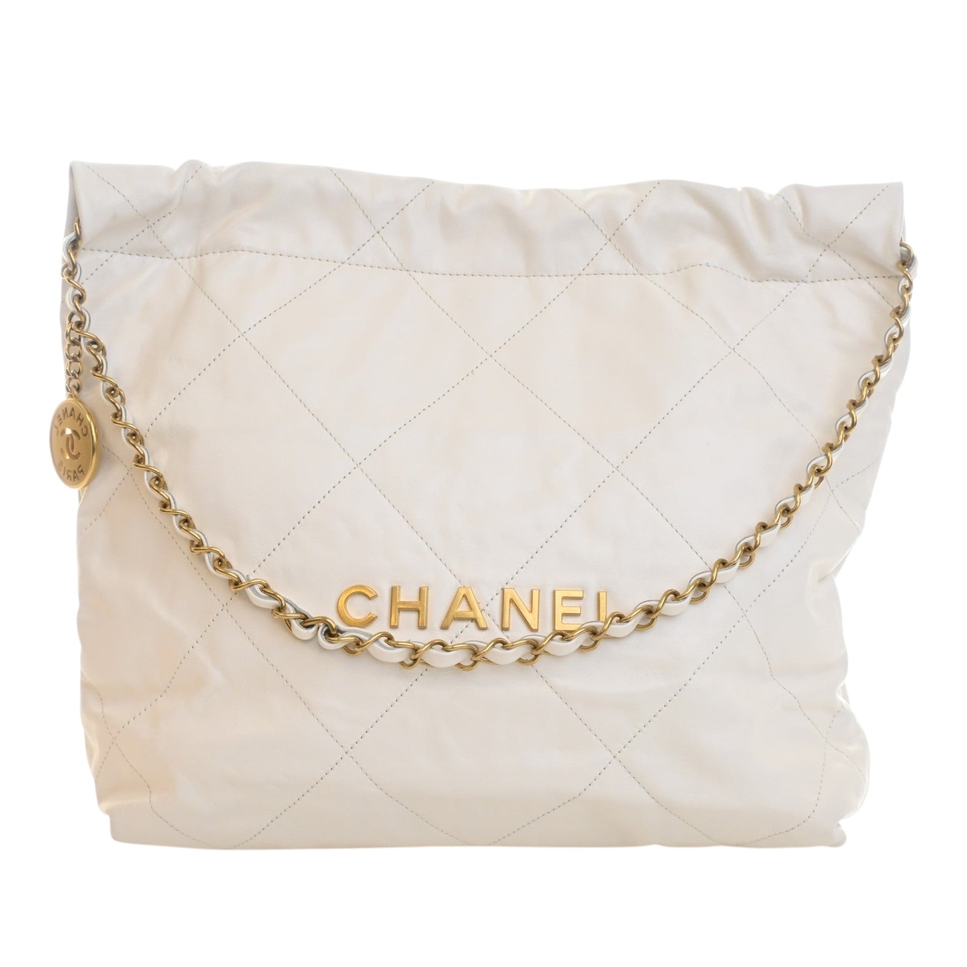 Chanel Small Quilted Shiny Calfskin 22 Handbag