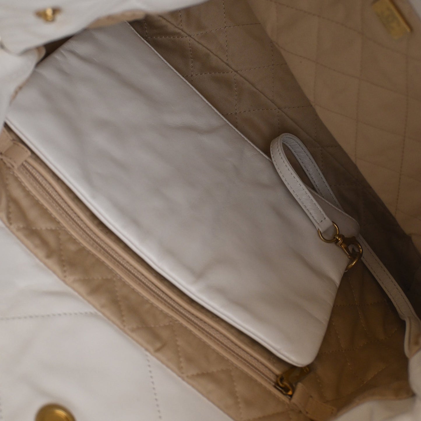 Chanel Small Quilted Shiny Calfskin 22 Handbag