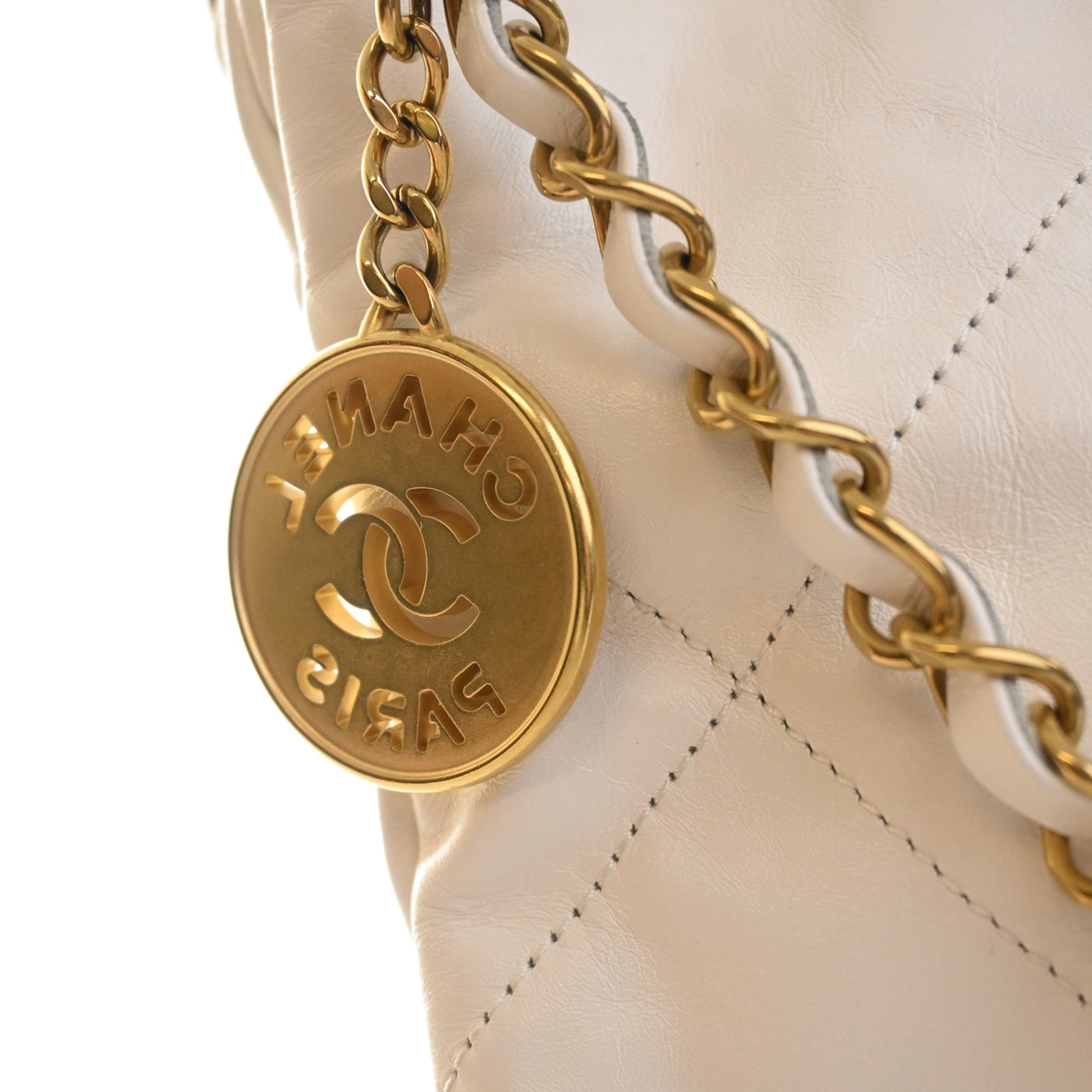 Chanel Small Quilted Shiny Calfskin 22 Handbag